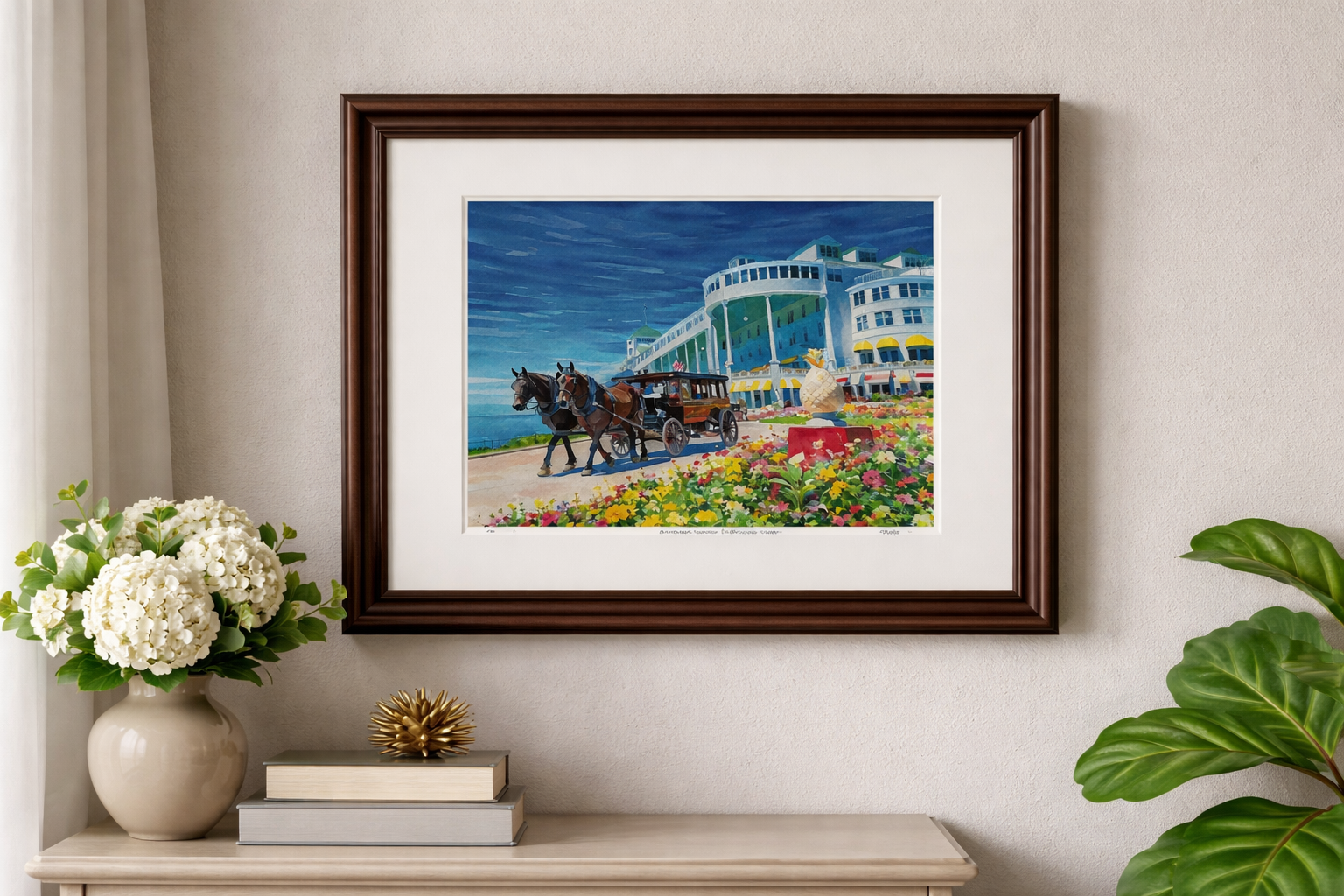The Grand Hotel Carriage & Pineapple Welcome – Limited Edition Giclée Fine Art Print