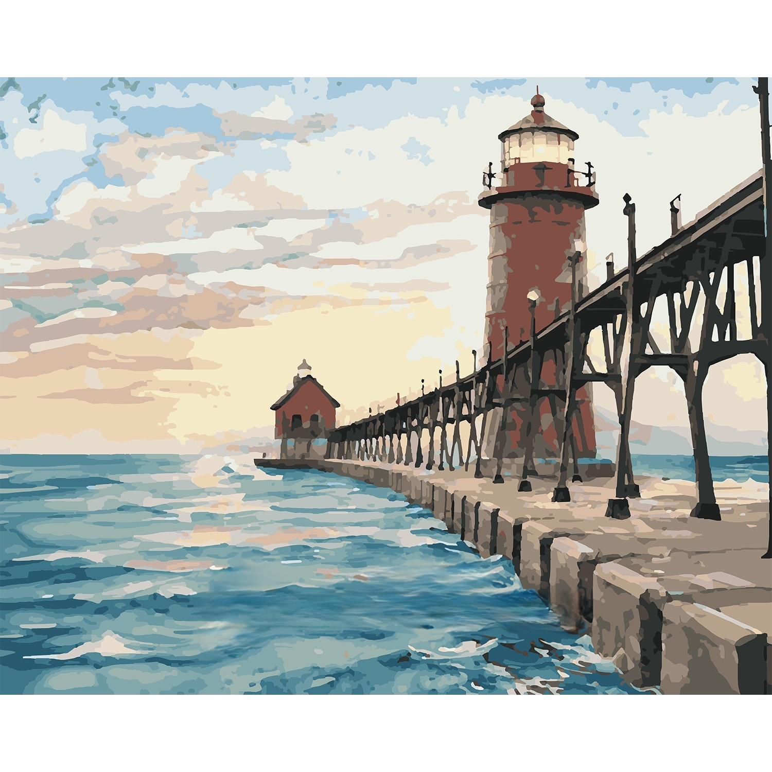 Grand Haven Pier Lights Paint-by-Number Kit