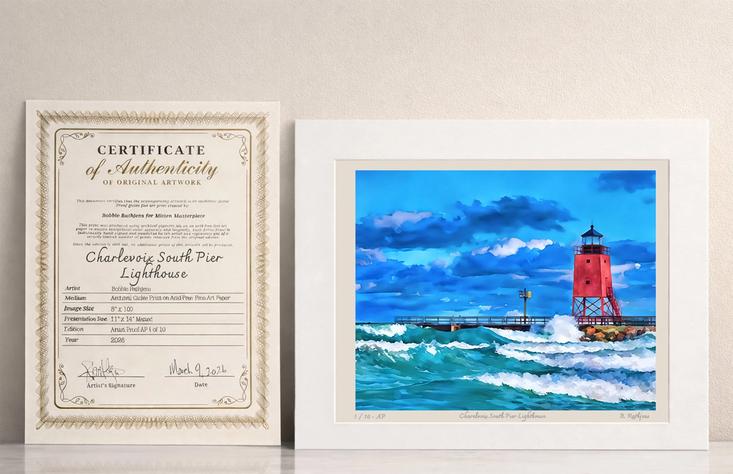 Charlevoix South Pier Lighthouse – Limited Edition Giclée Fine Art Print
