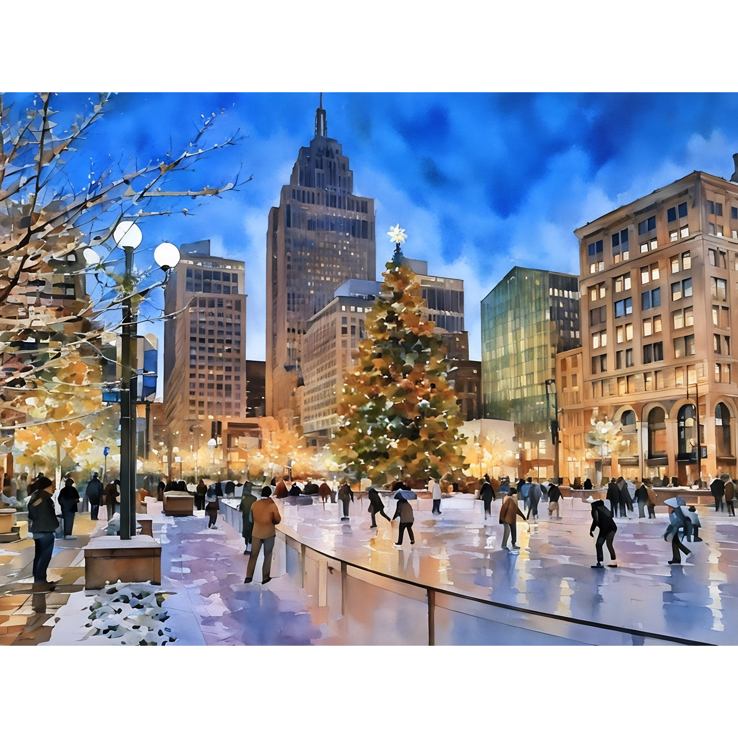 Christmas at Campus Martius Paint-by-Number Kit