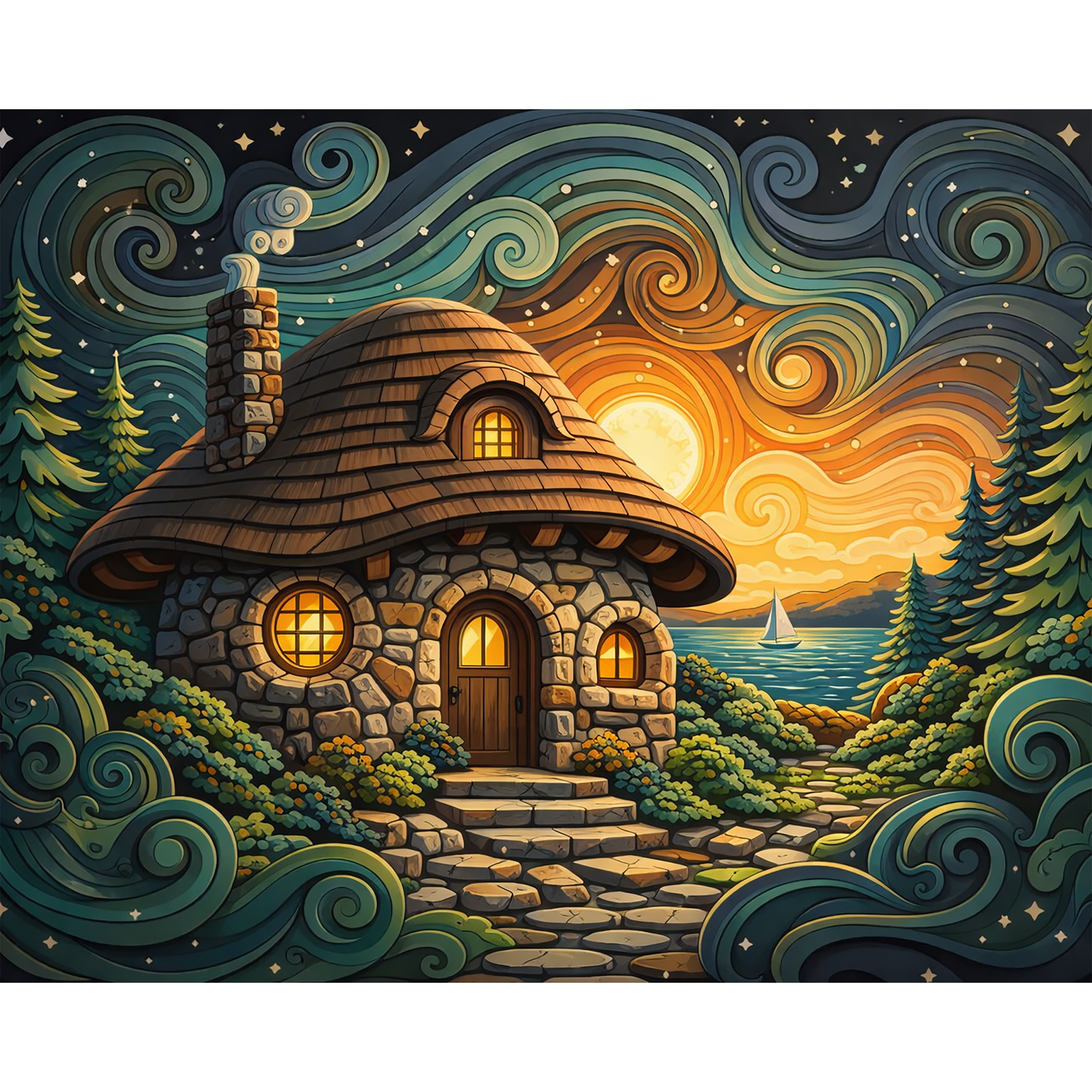 Storybook Stone – Charlevoix Mushroom House Paint-By-Number Kit