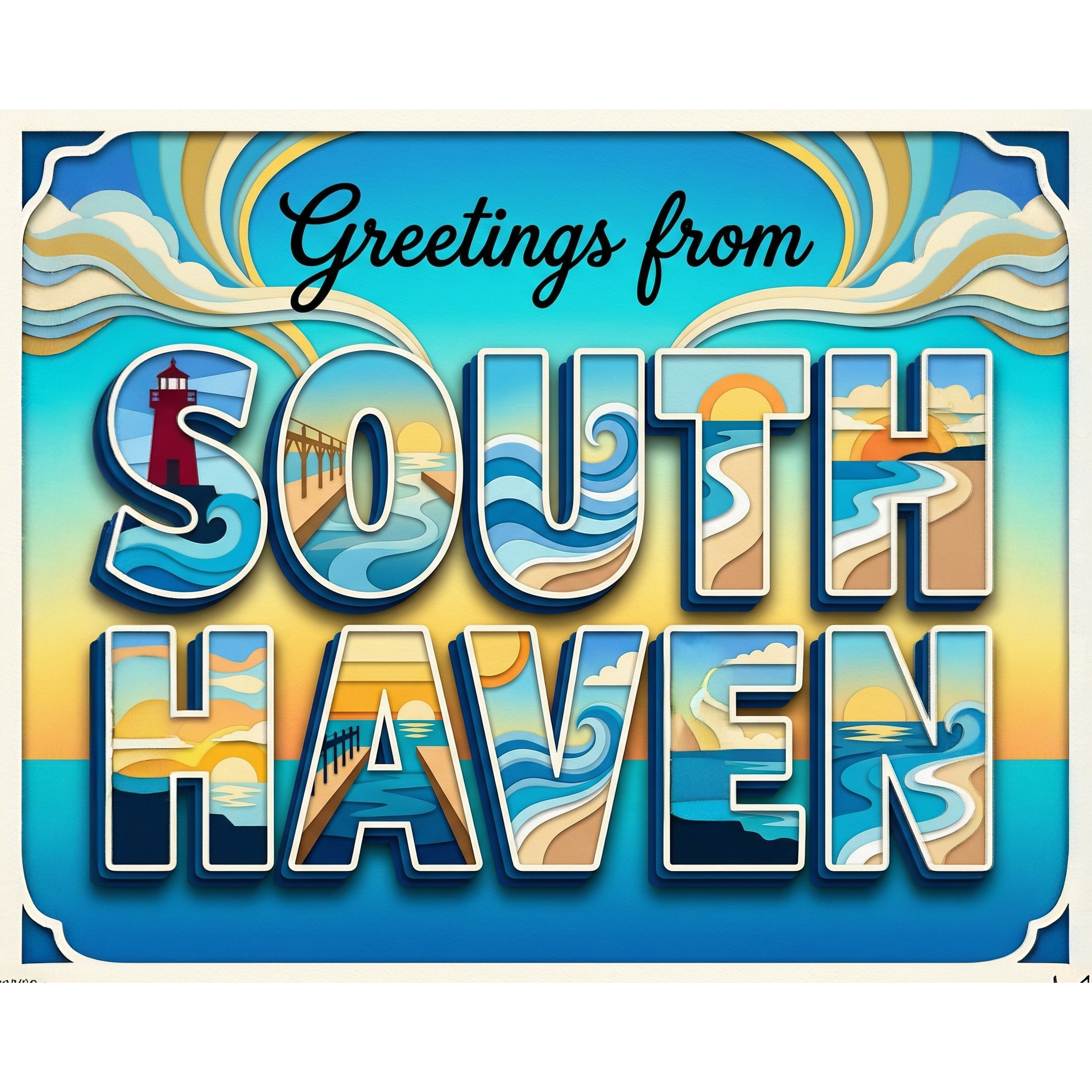 Greetings From South Haven Michigan Paint-By-Number Kit