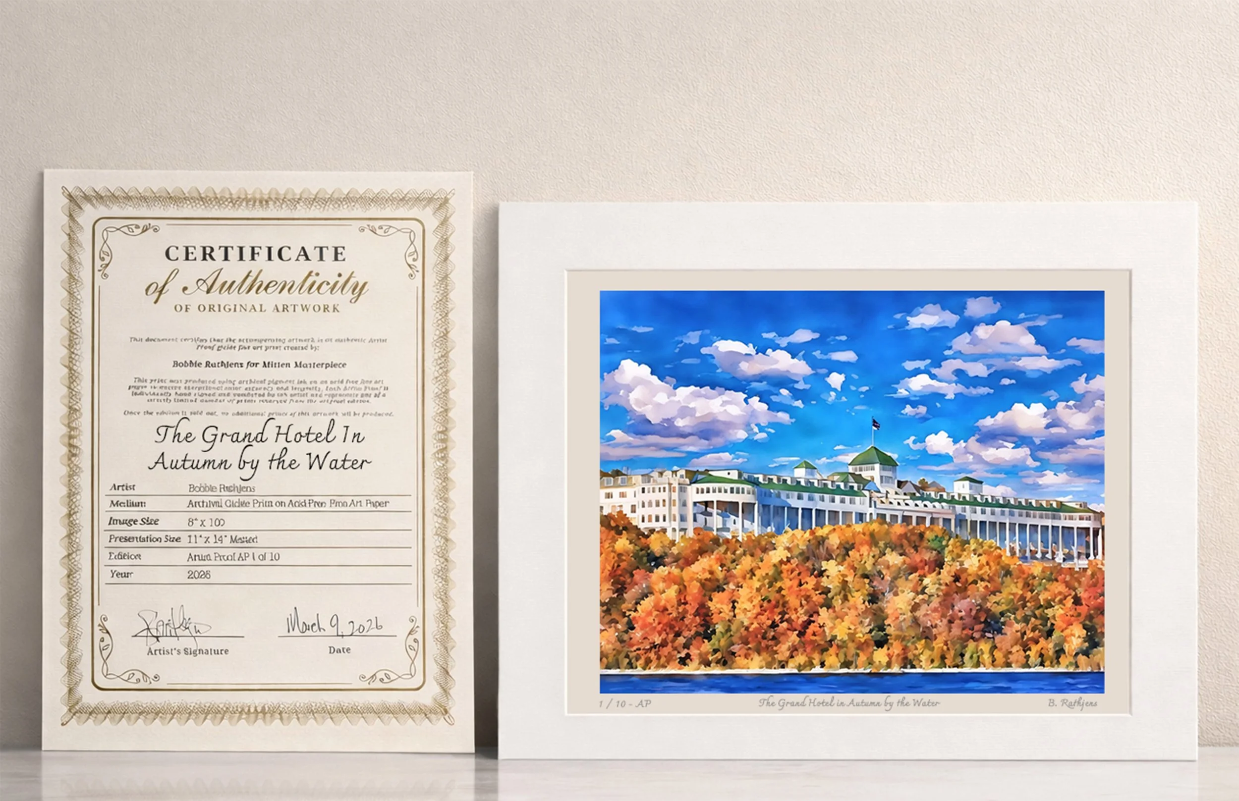 The Grand Hotel in Autumn from the Water – Limited Edition Giclée Fine Art Print