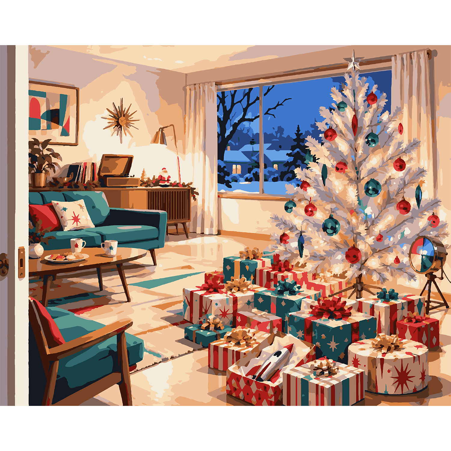 A Shimmering 1960s Christmas Paint-by-Number Kit