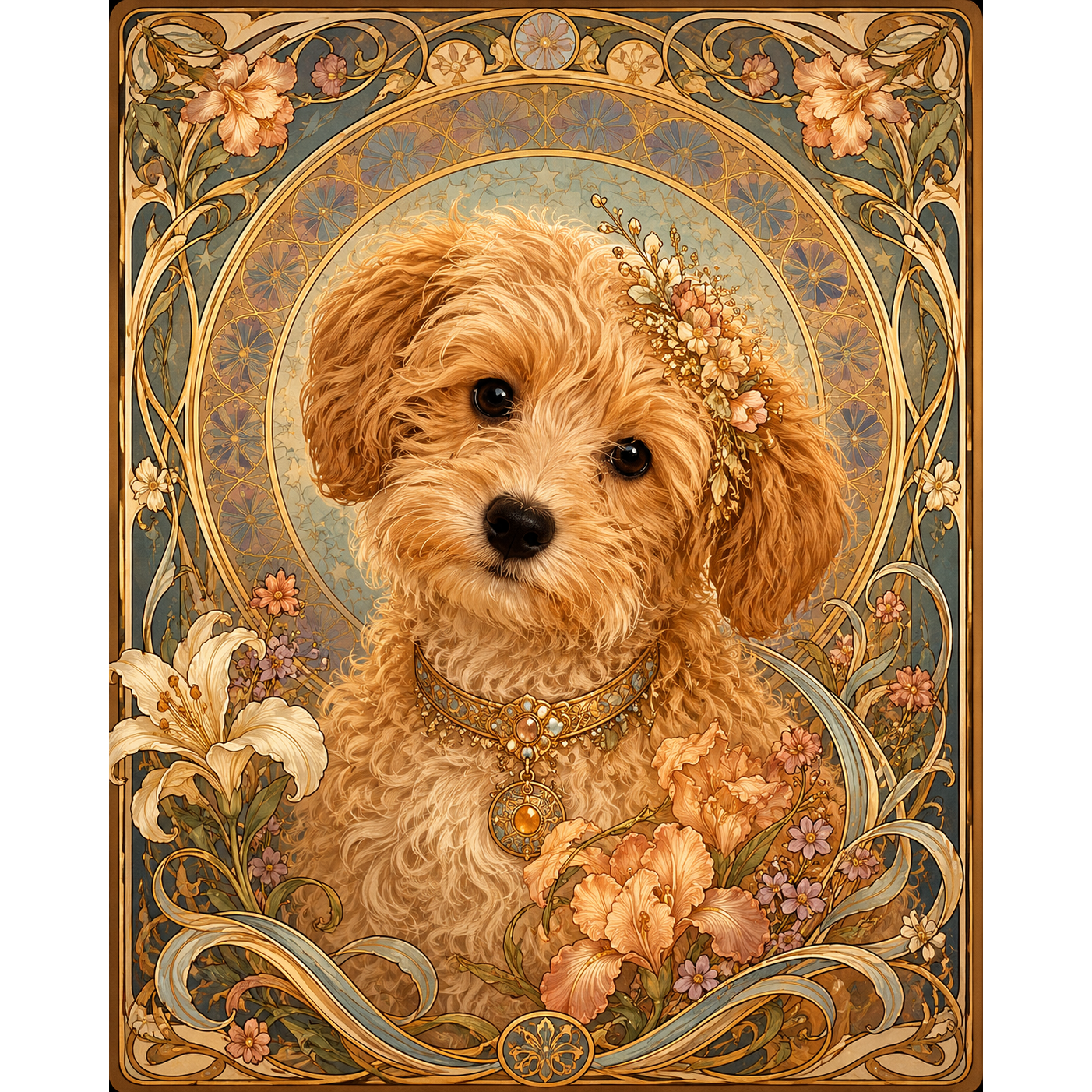 The Nouveau Blossom: Custom Pet Paint-by-Number Kit