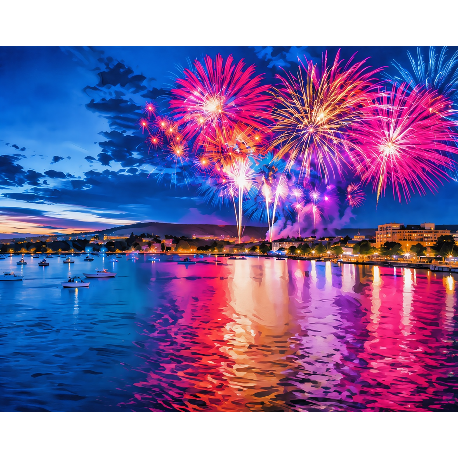 Fireworks Over Grand Traverse Bay Paint-By-Number Kit