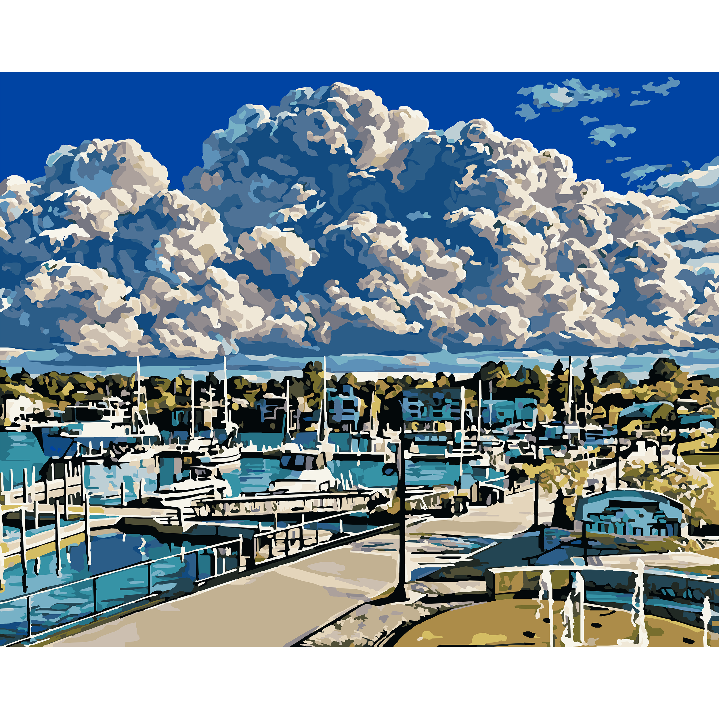 Charlevoix Marina Under Summer Skies Paint-By-Number Kit