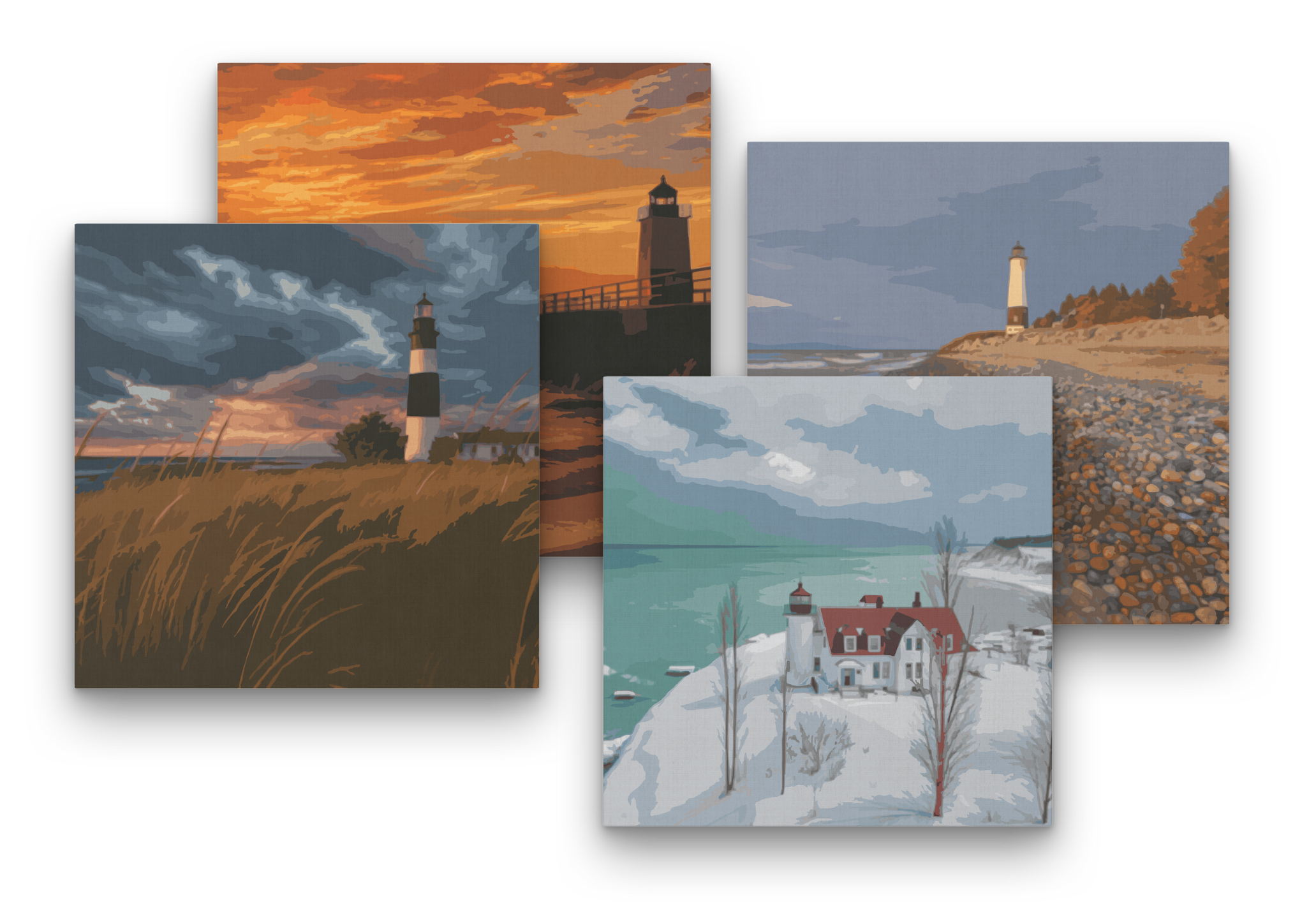 Lighthouses of the Great Lakes Paint-by-number kit