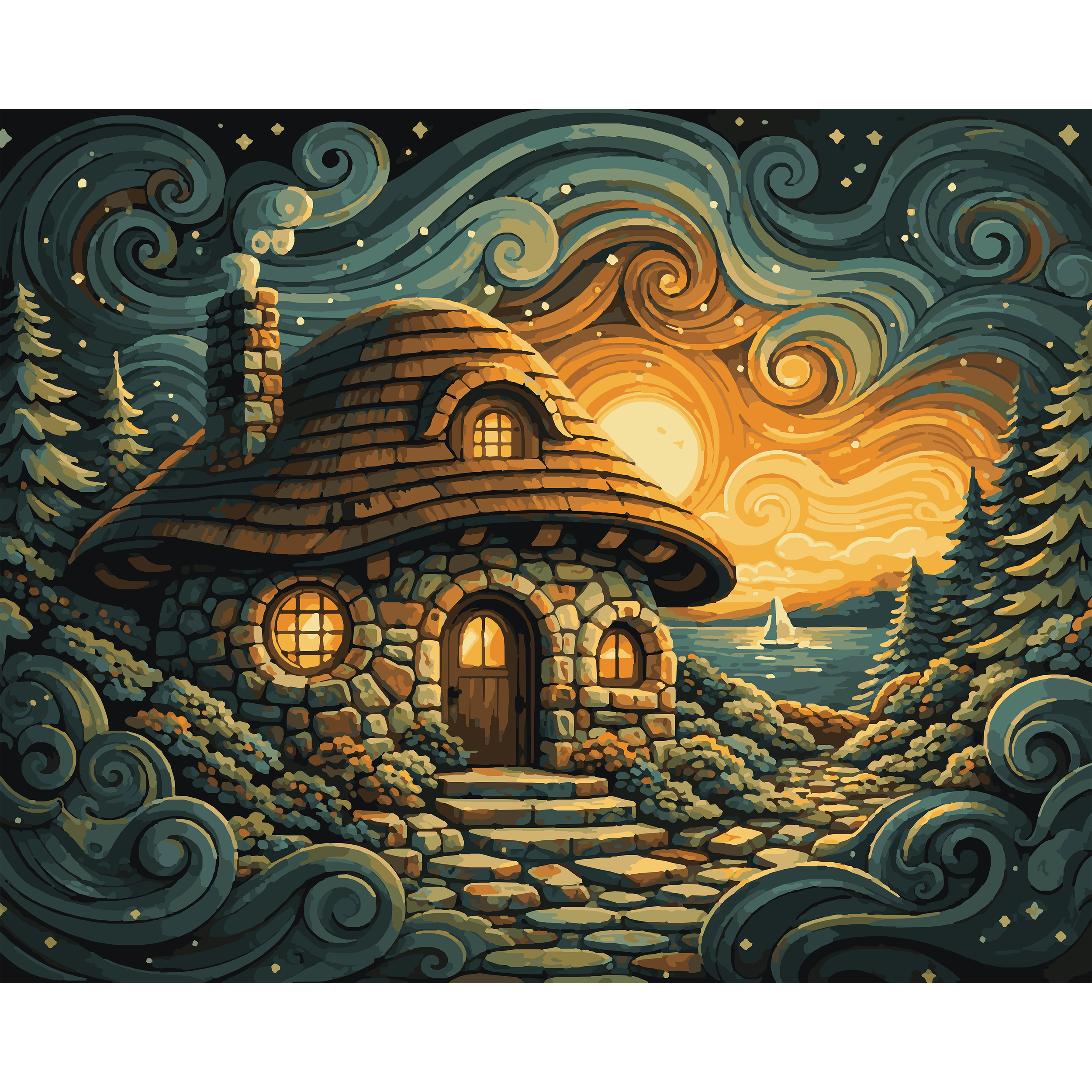 Storybook Stone – Charlevoix Mushroom House Paint-By-Number Kit