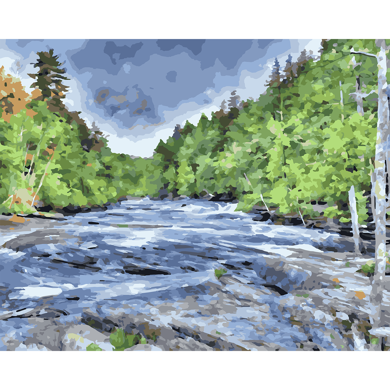 Lake Superior Through the Porcupine Mountains Paint-by-Number Kit