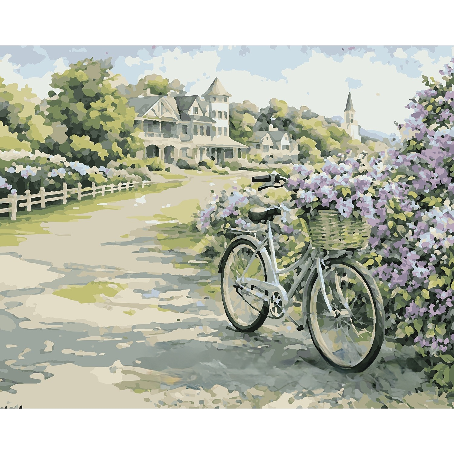 Mackinac Island Lilac Bicycle Paint-by-Number Kit