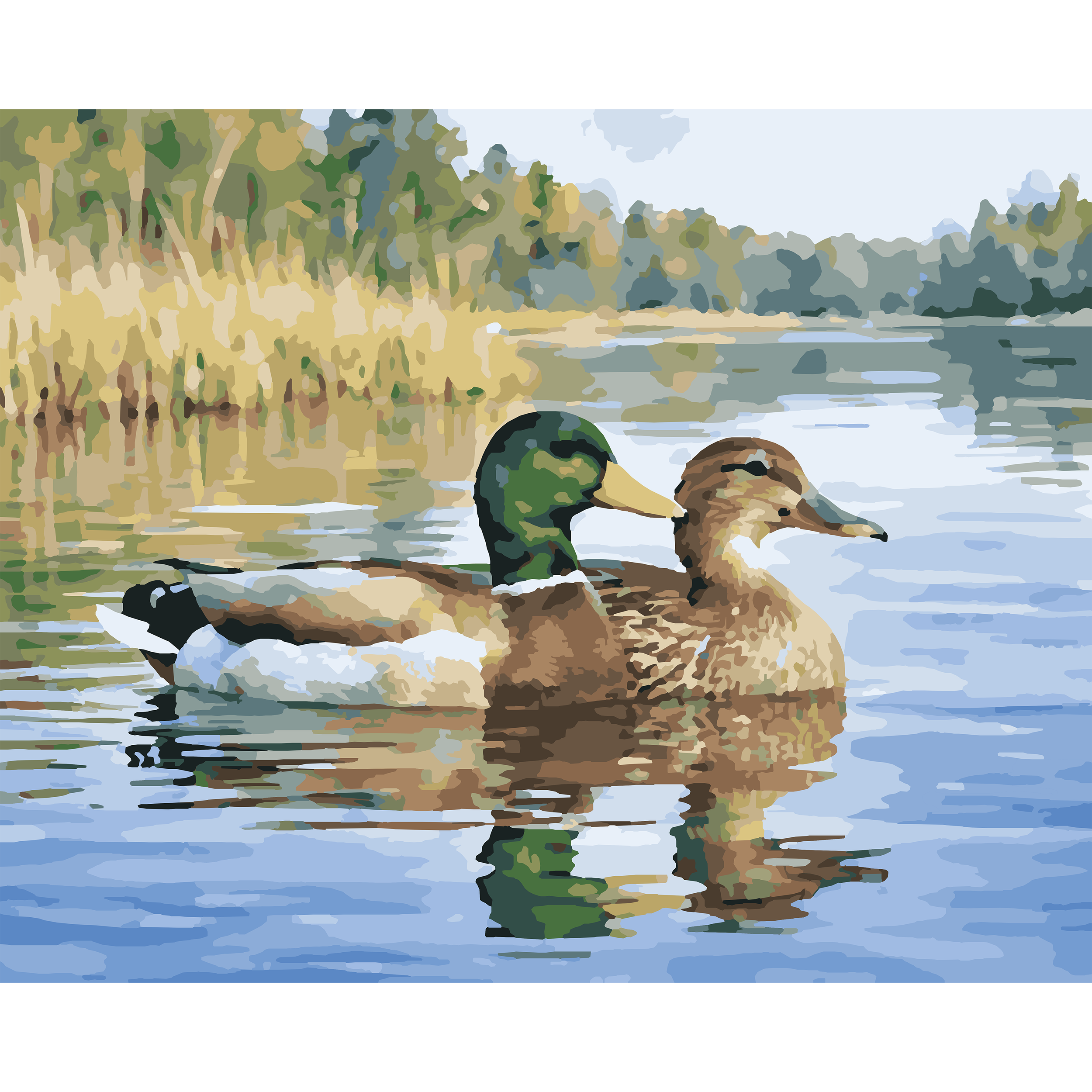 Mallard Pair on Quiet Michigan Waters Paint-By-Number Kit