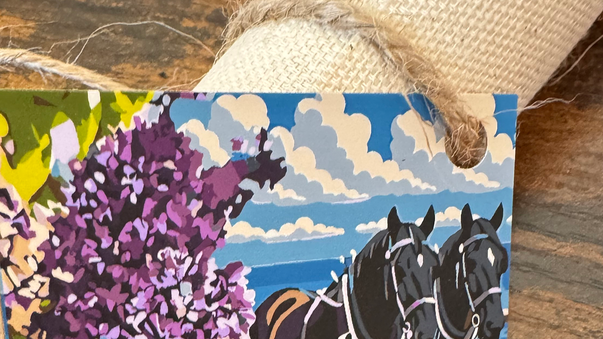 Lavender, Lilacs, and Hooves with a Rolled Canvas