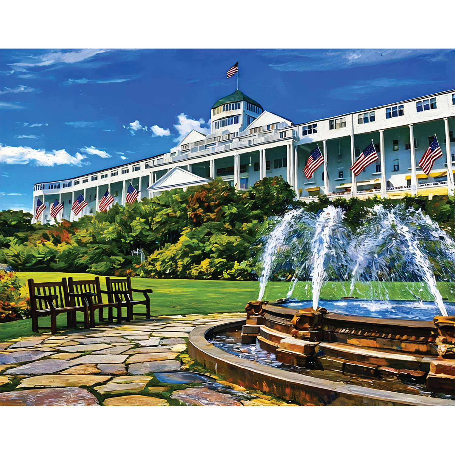 The Grand Hotel Fountain & Upper Grounds – Giclée Fine Art Print