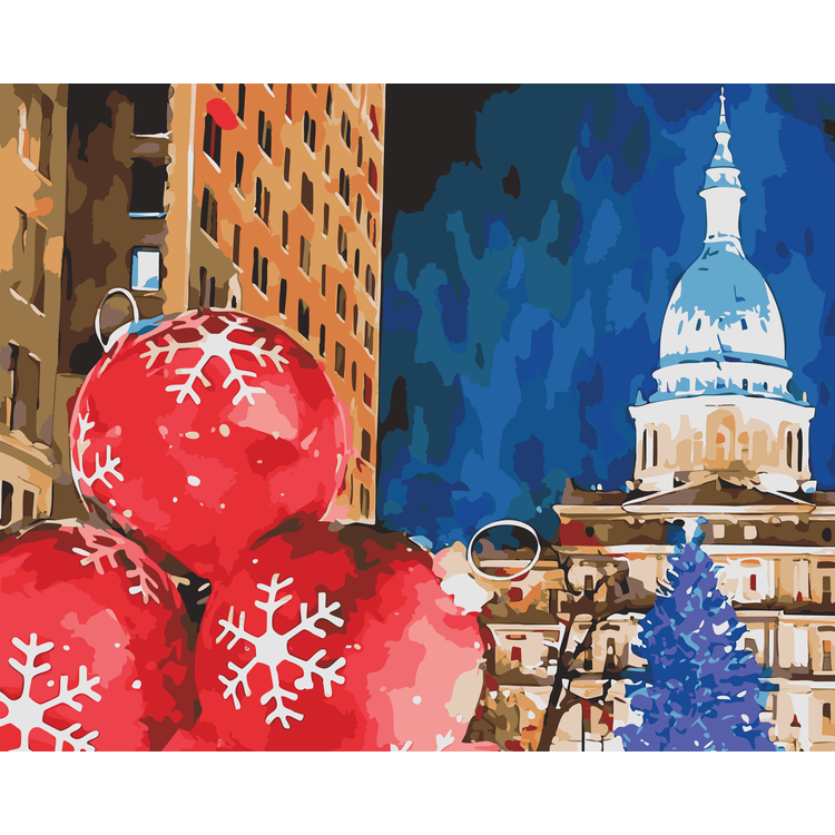 Silver Bells in the Capitol - Christmas in Lansing Paint-By-Number Kit