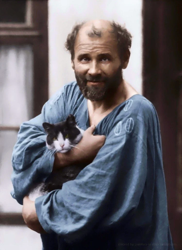 Gustav Klimt with cat