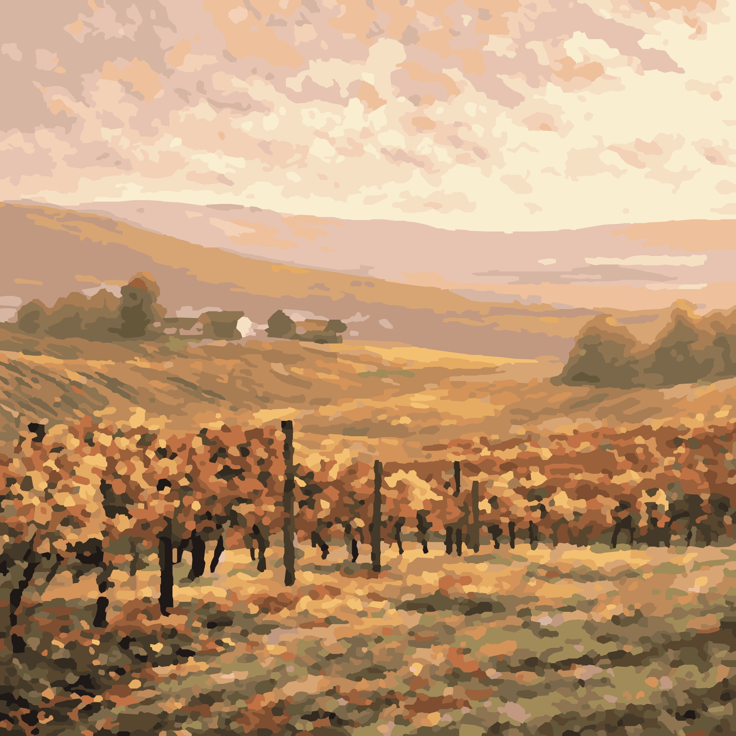 Leelanau Peninsula Vineyard Harvest – 10x10 Mini Paint-by-Number Kit