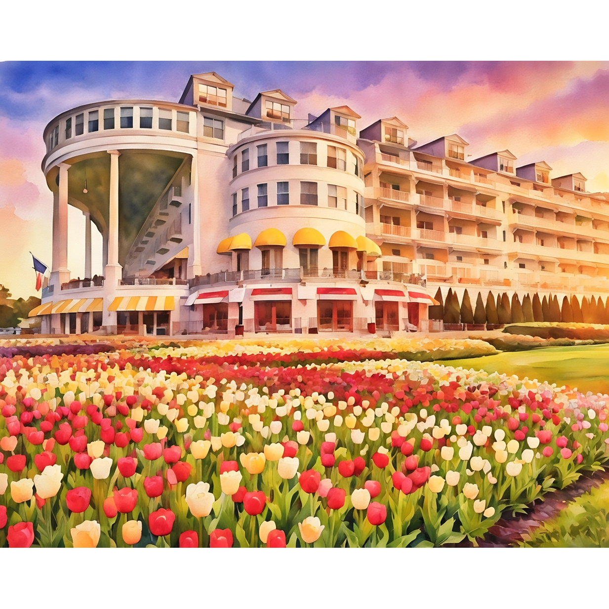 The Grand Hotel Tulip Gardens – Limited Edition Giclée Fine Art Print