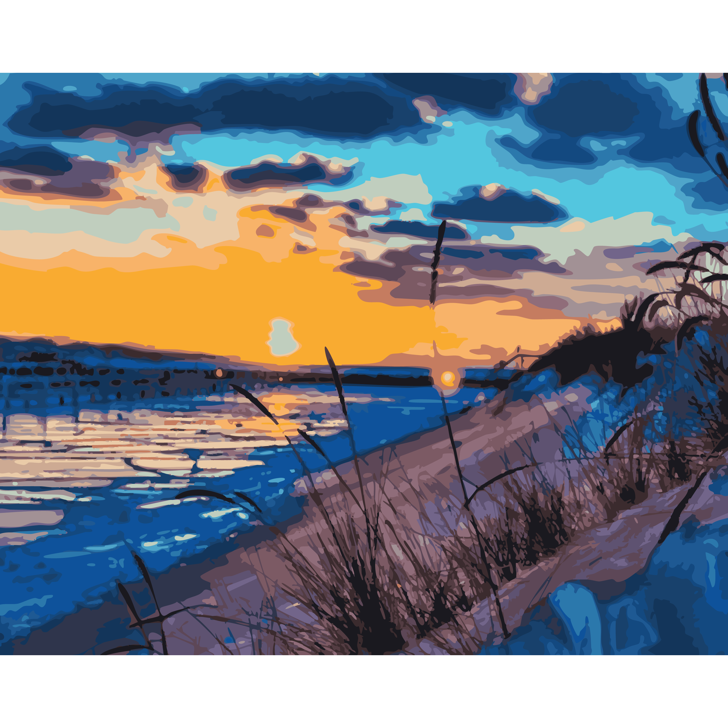 Lake Michigan Sunset Serenity (Paint-By-Number Kit)