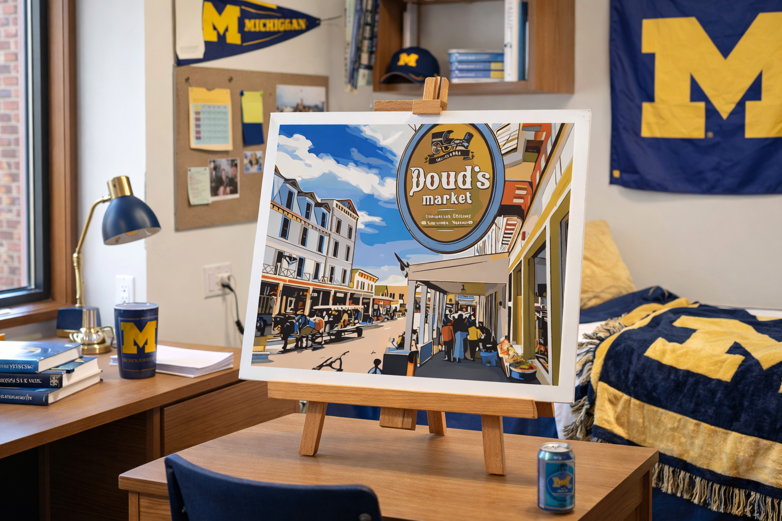 Historic Streets of Mackinac Island: Doud’s Market depicts the iconic Doud’s Market on Mackinac Island, showcasing the historic storefront and everyday charm of one of America’s oldest family-owned grocery stores as a detailed paint-by-number scene.