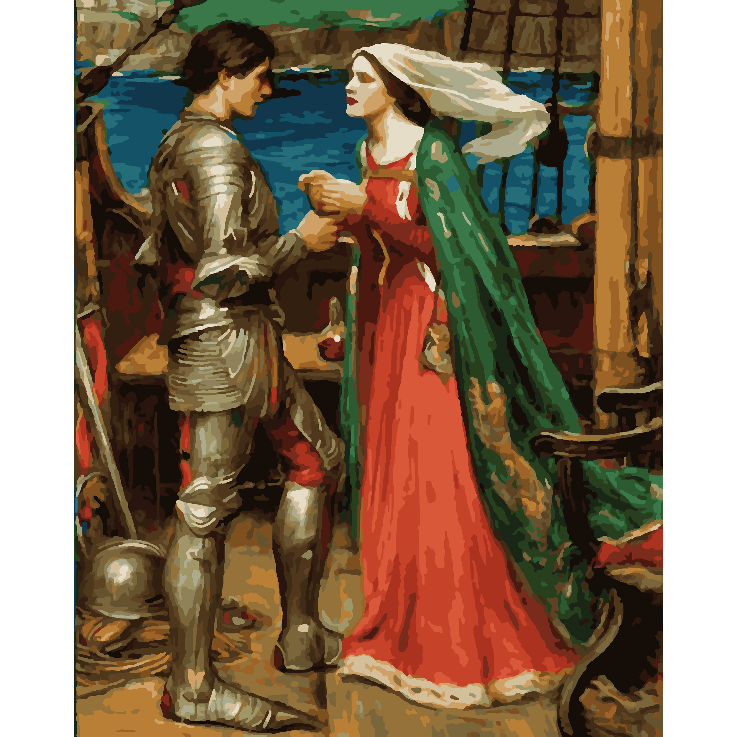 John William Waterhouse’s Tristram and Isolde (1916) Paint-By-Number Kit