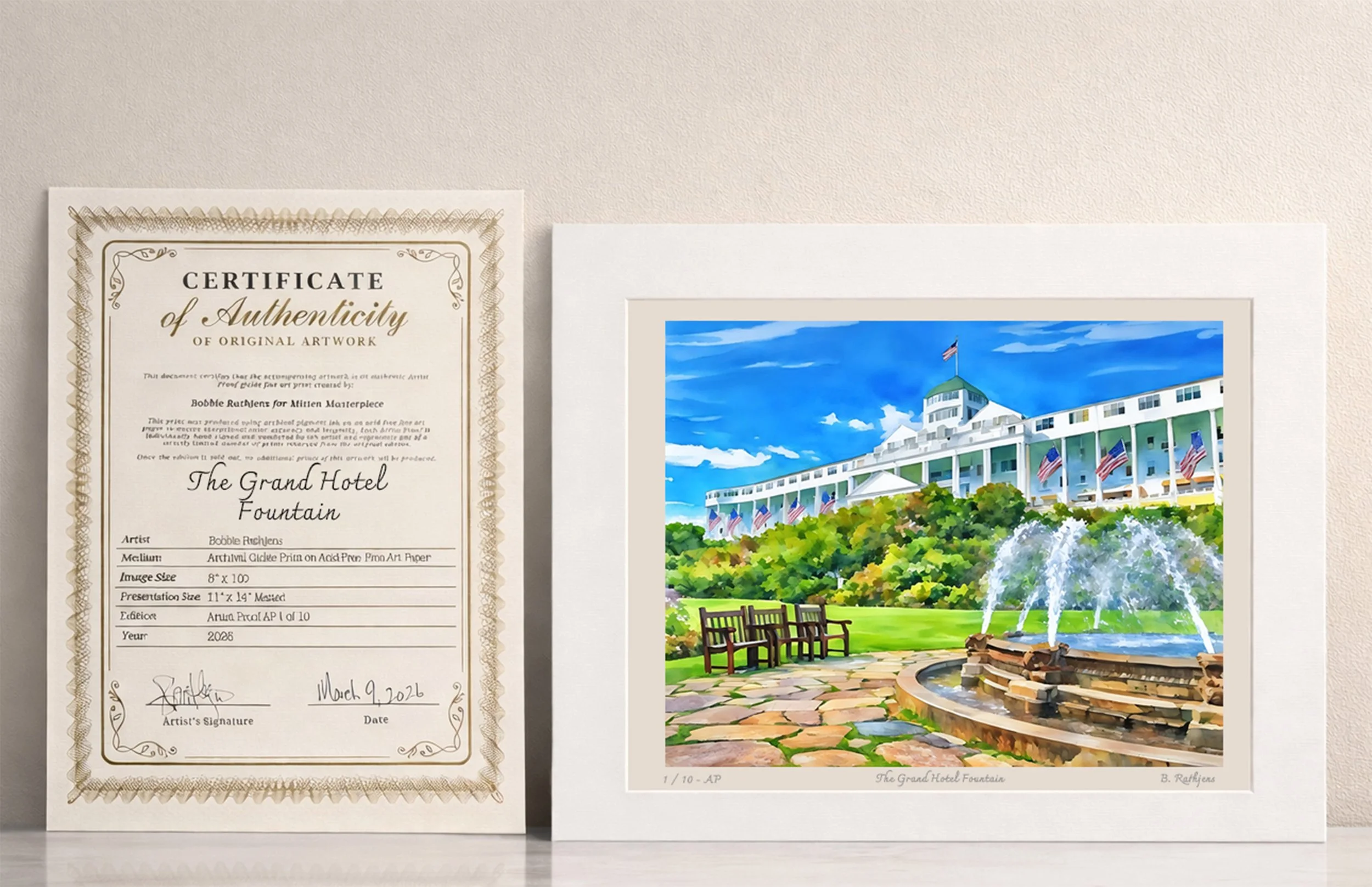 The Grand Hotel Fountain – Limited Edition Giclée Fine Art Print