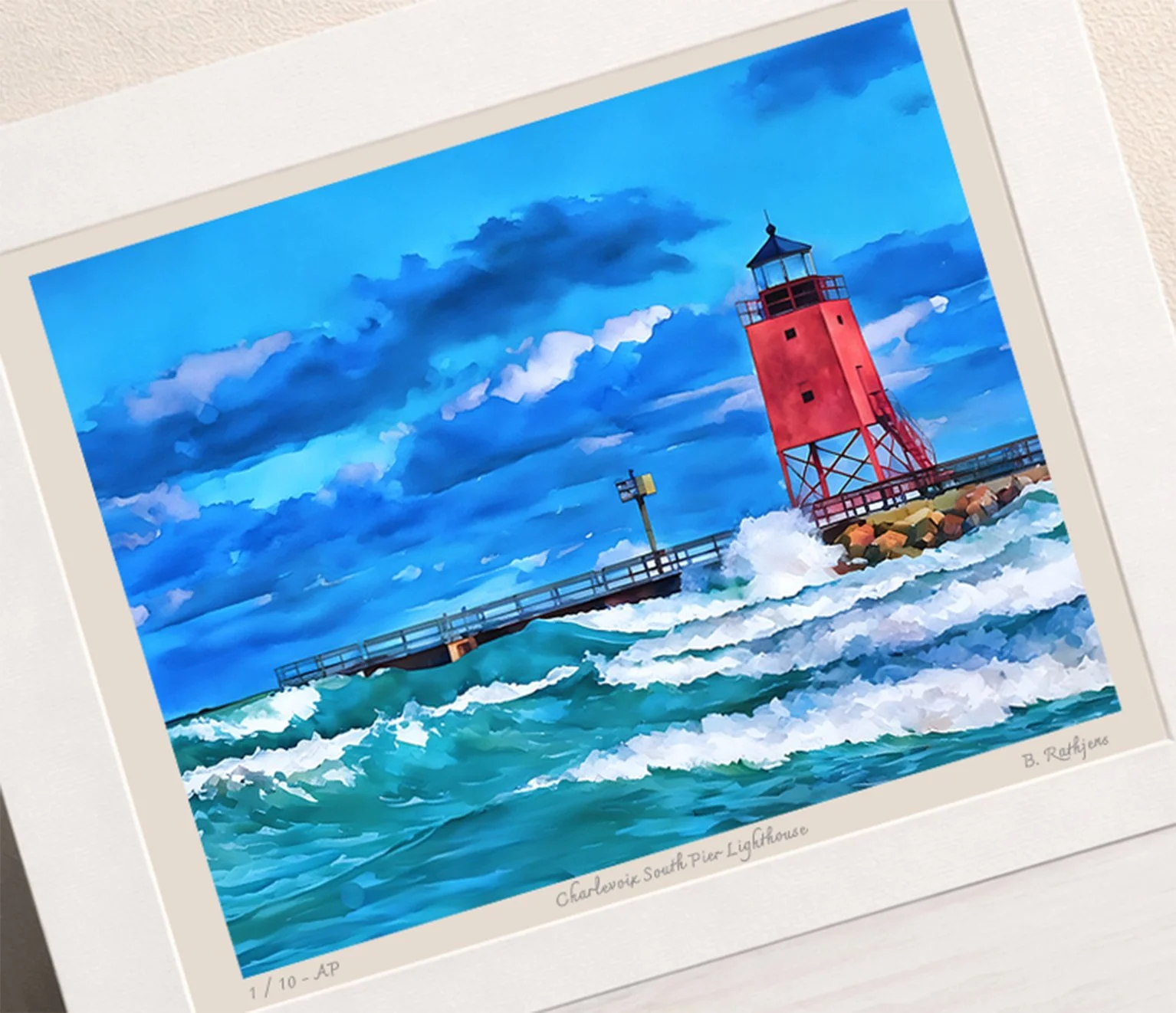 Charlevoix South Pier Lighthouse – Limited Edition Giclée Fine Art Print