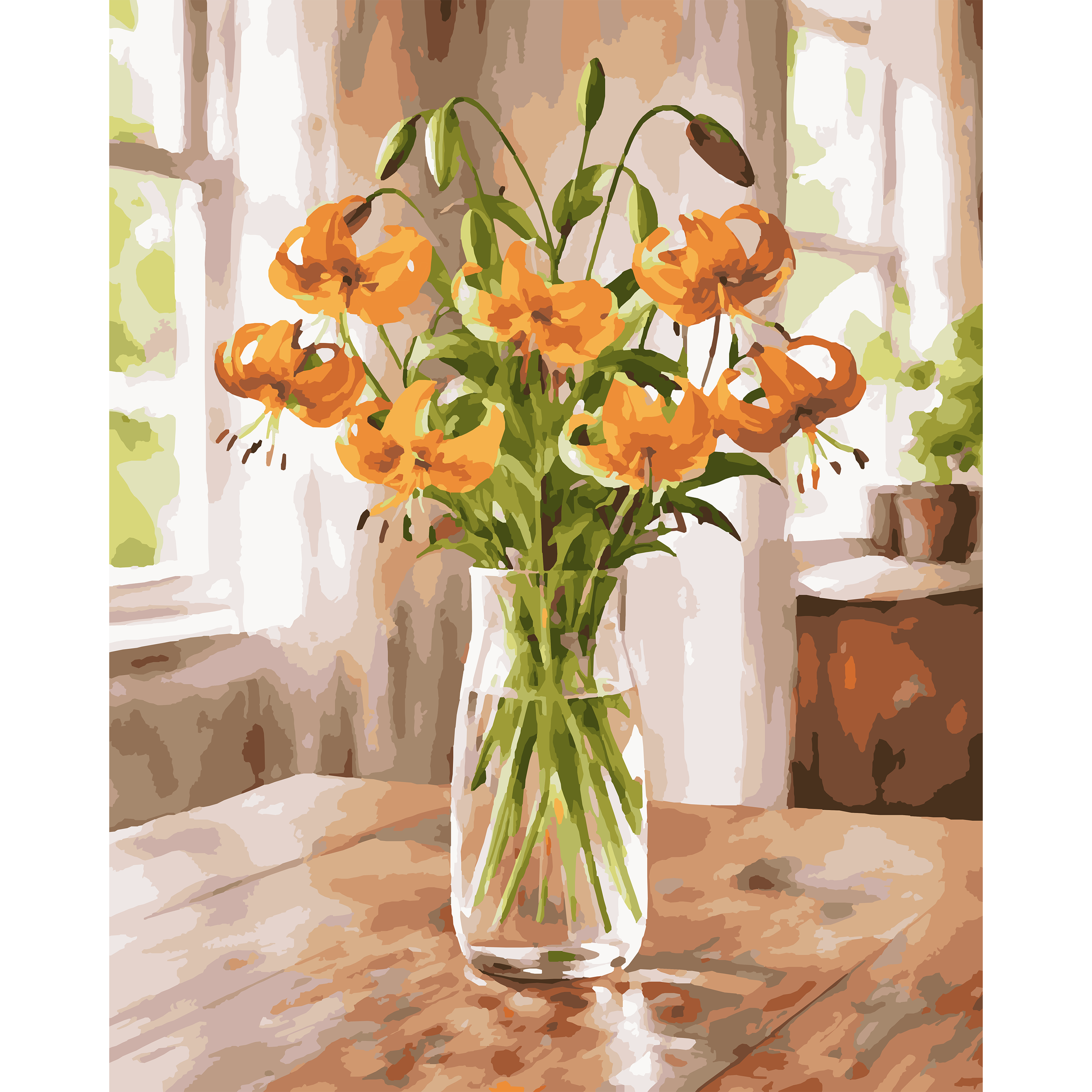 Golden Radiance – Michigan Lily Flower Paint-By-Number Kit