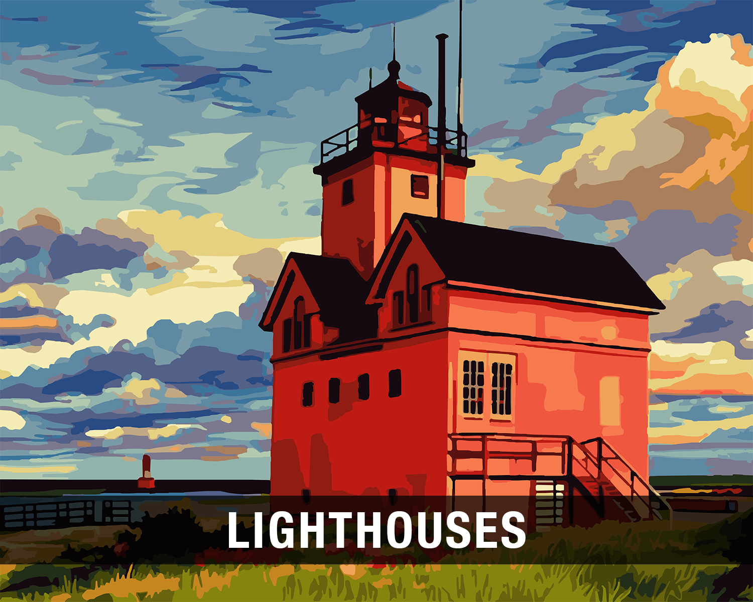 Michigan Lighthouse Paint-by-Number Kits