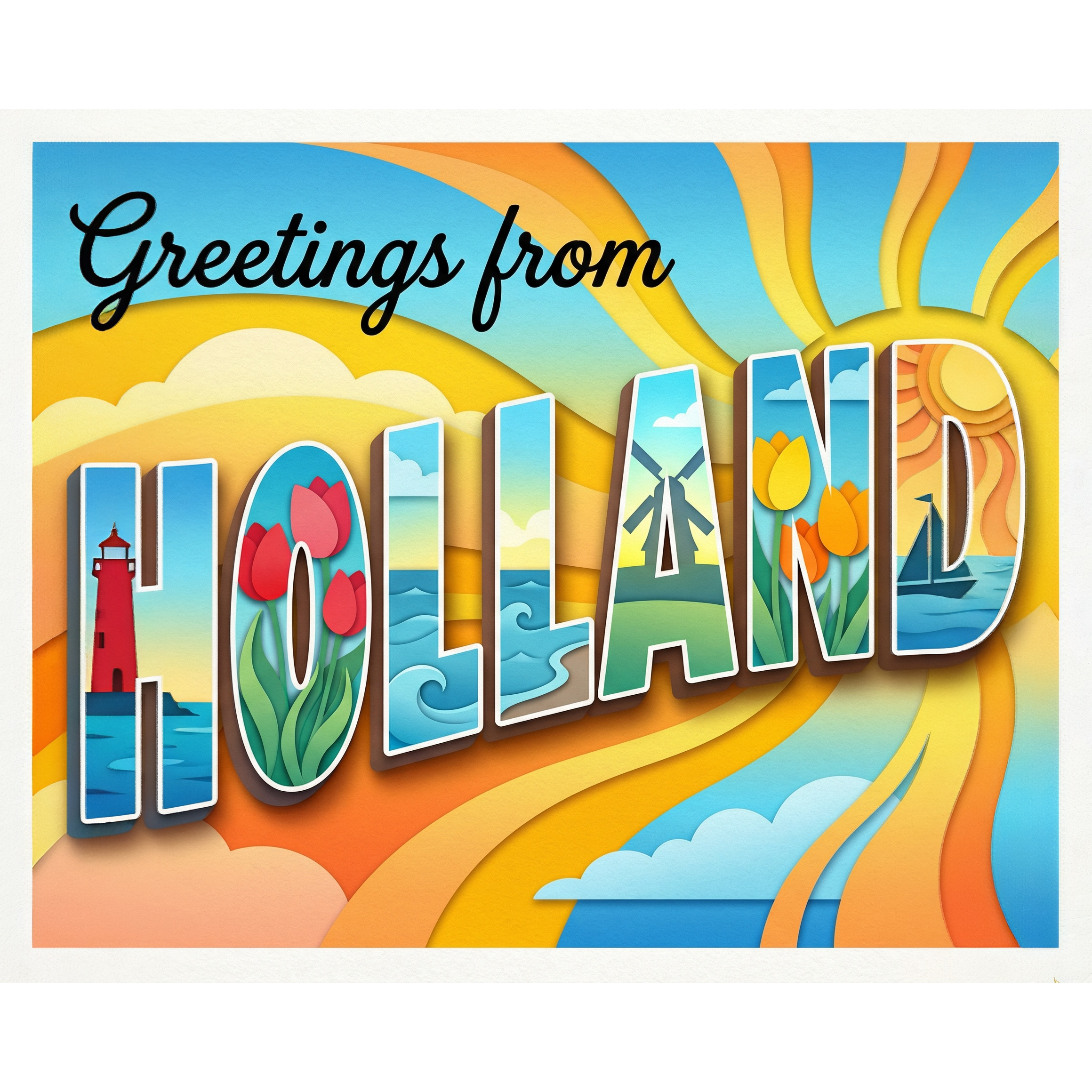 Greetings From Holland Michigan Paint-By-Number Kit