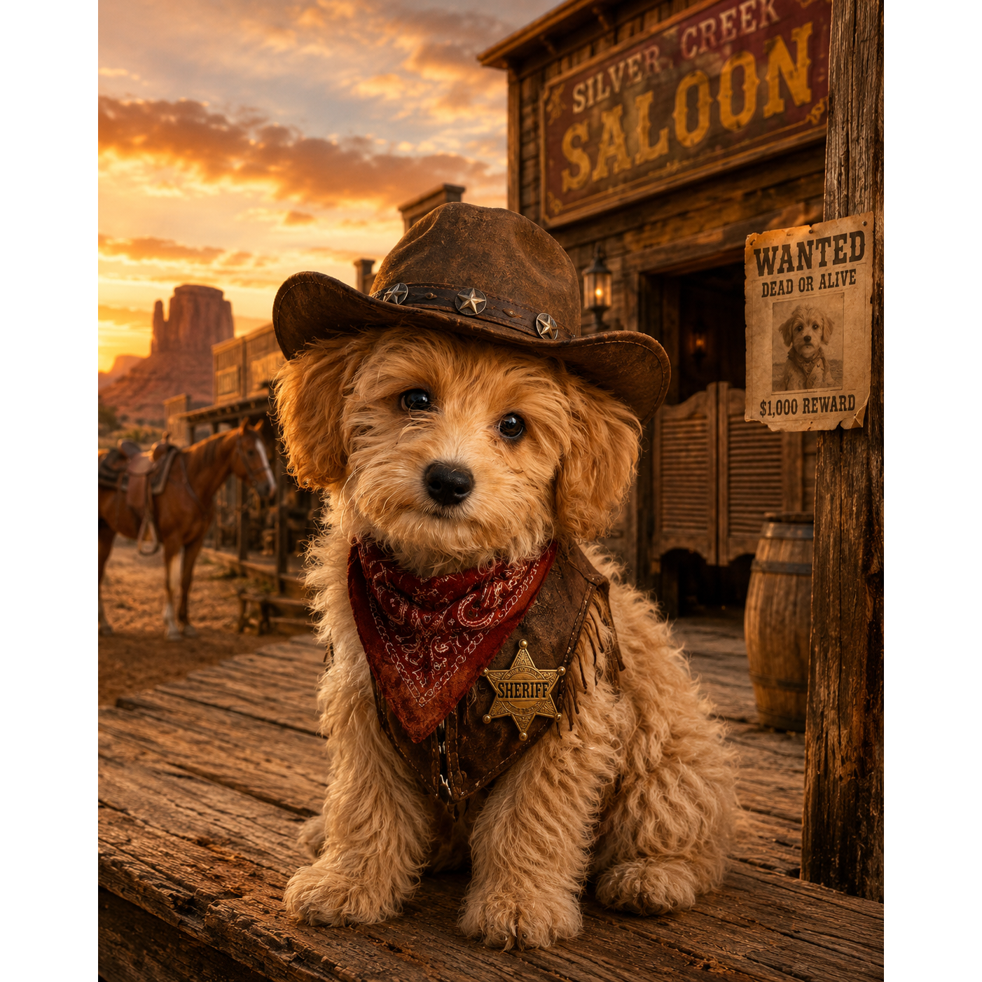 The Frontier Sheriff: Custom Pet Paint-by-Number Kit