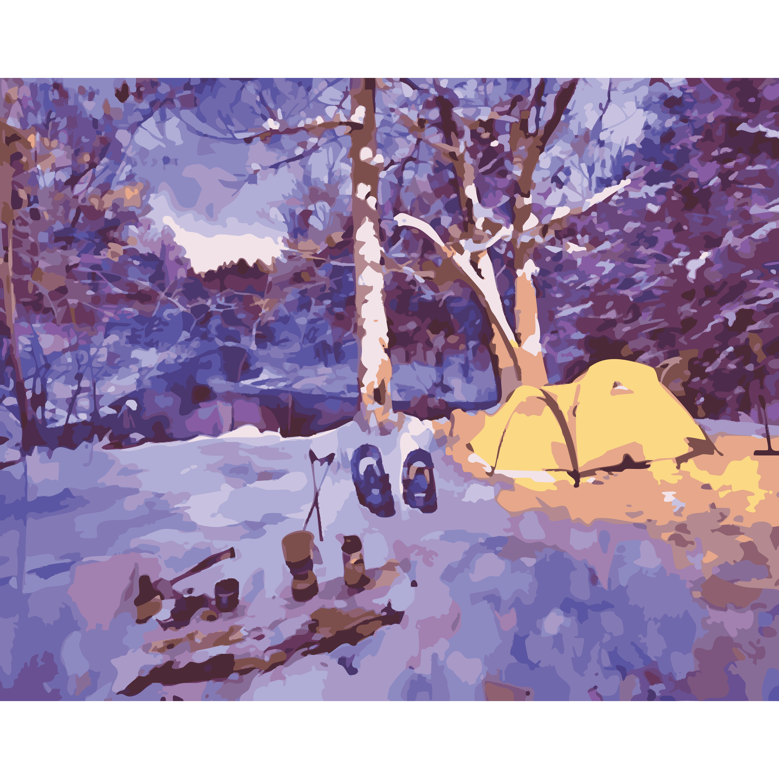 Winter Camp at Huron–Manistee (Paint-By-Number Kit)