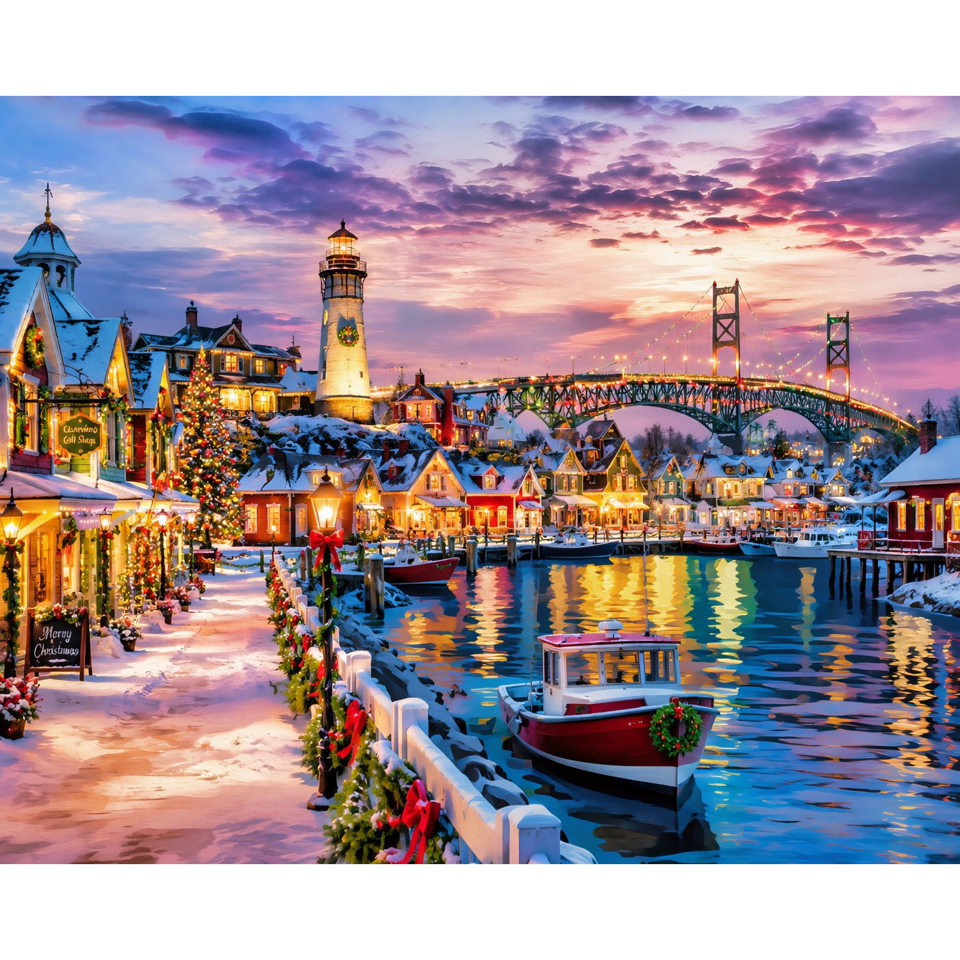 Great Lakes Christmas Harbor Paint-by-Number Kit