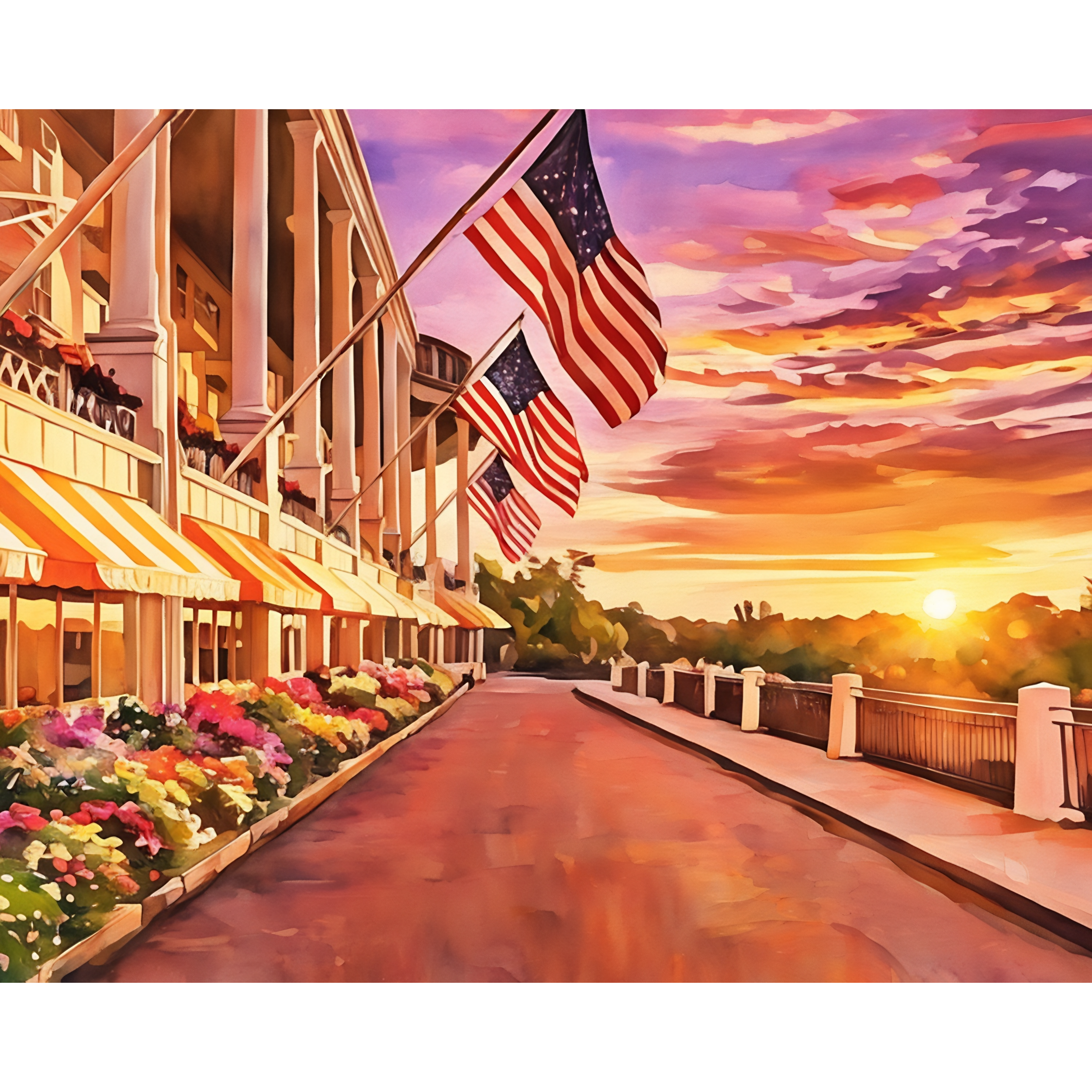 The Grand Hotel at Sunset – Limited Edition Giclée Fine Art Print