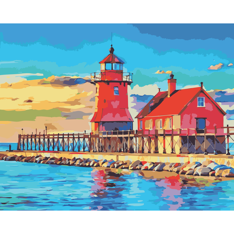 Sturgeon Bay Breakwater Lighthouse Paint-By-Number Kit