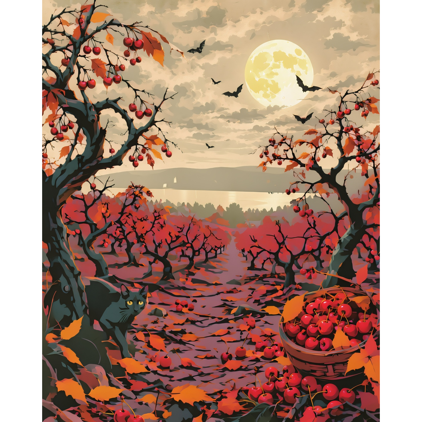 Traverse City Haunted Cherry Orchards Halloween Paint-by-Number Kit