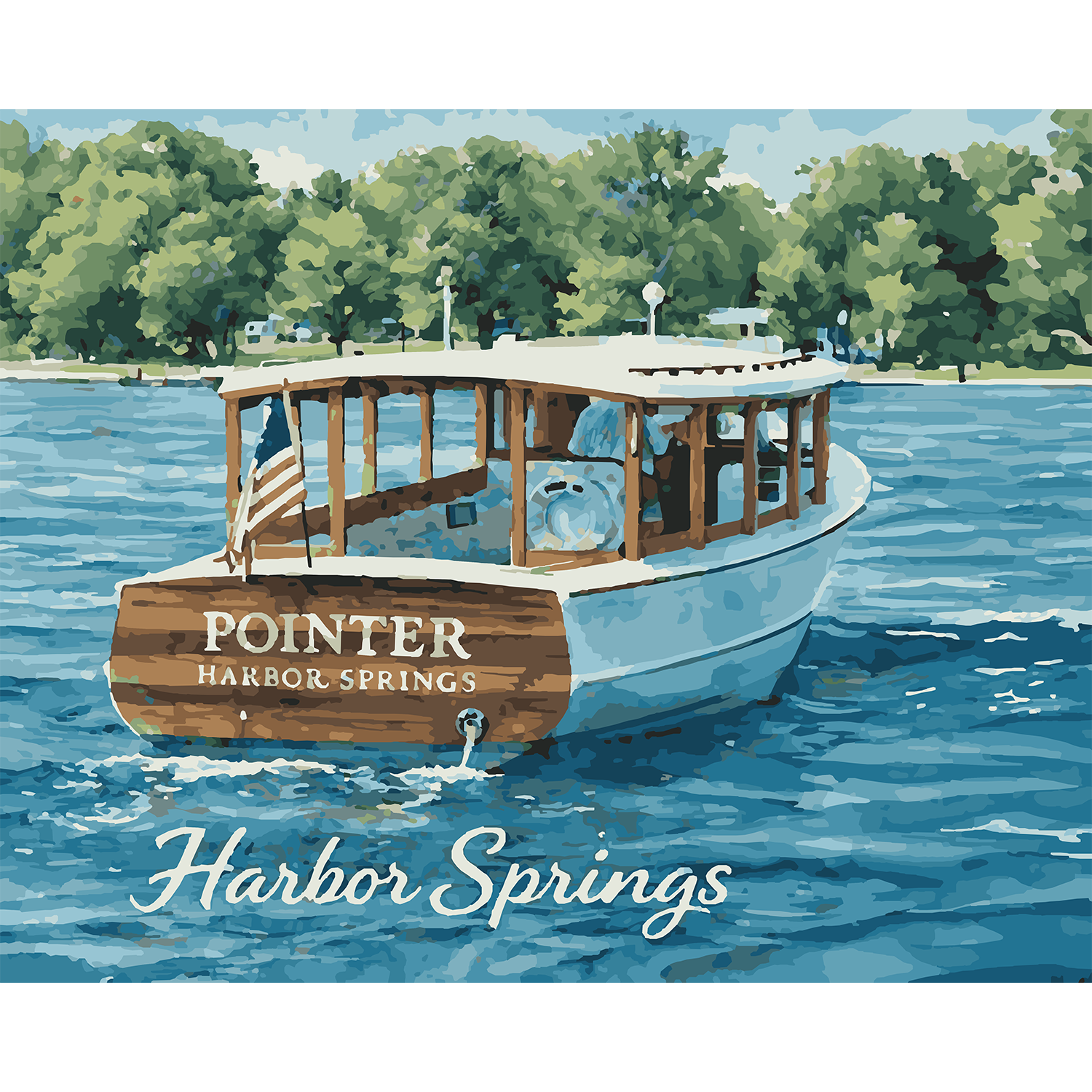 Harbor Springs Pointer Boat Paint-by-Number Kit