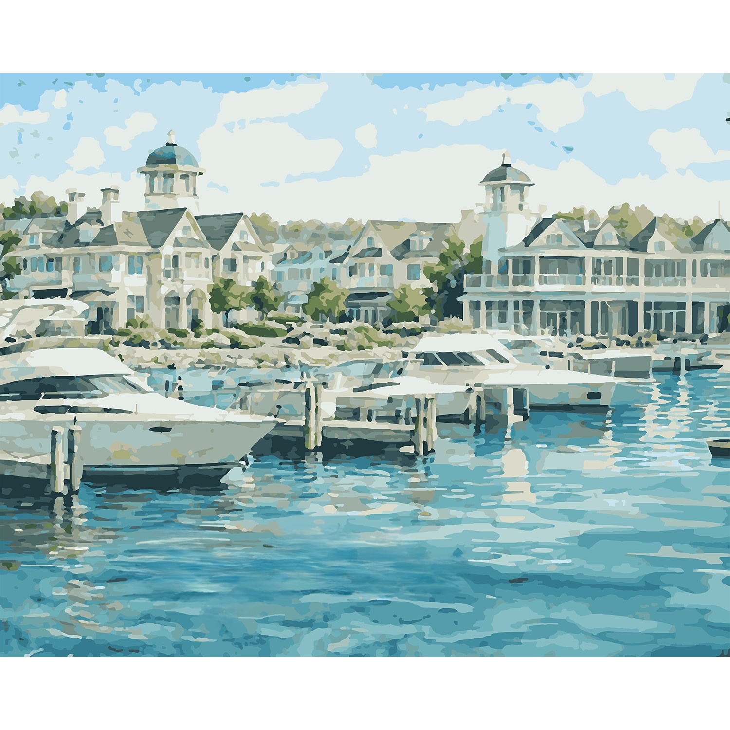 Bay Harbor Marina Elegance Paint-by-Number Kit