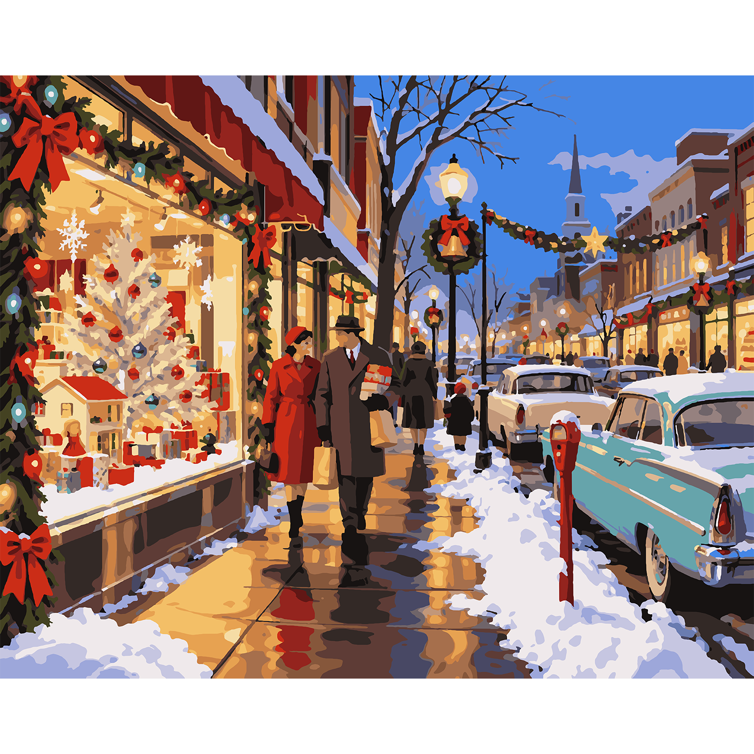 Christmas Shopping in the 1960s Paint-by-Number Kit