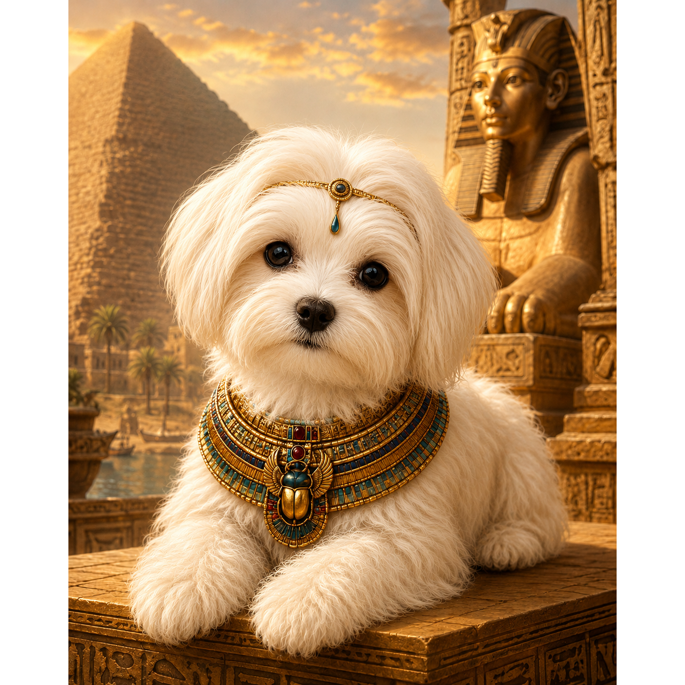 Egyptian Treasure: Custom Pet Paint-by-Number Kit