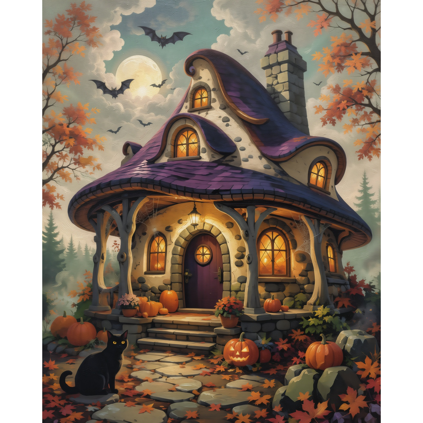 Enchanted Charlevoix Mushroom House Halloween Paint-by-Number Kit