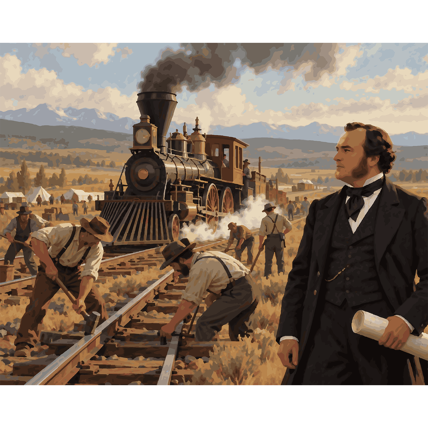 Thomas Durant Transcontinental Railroad Paint by Number Kit