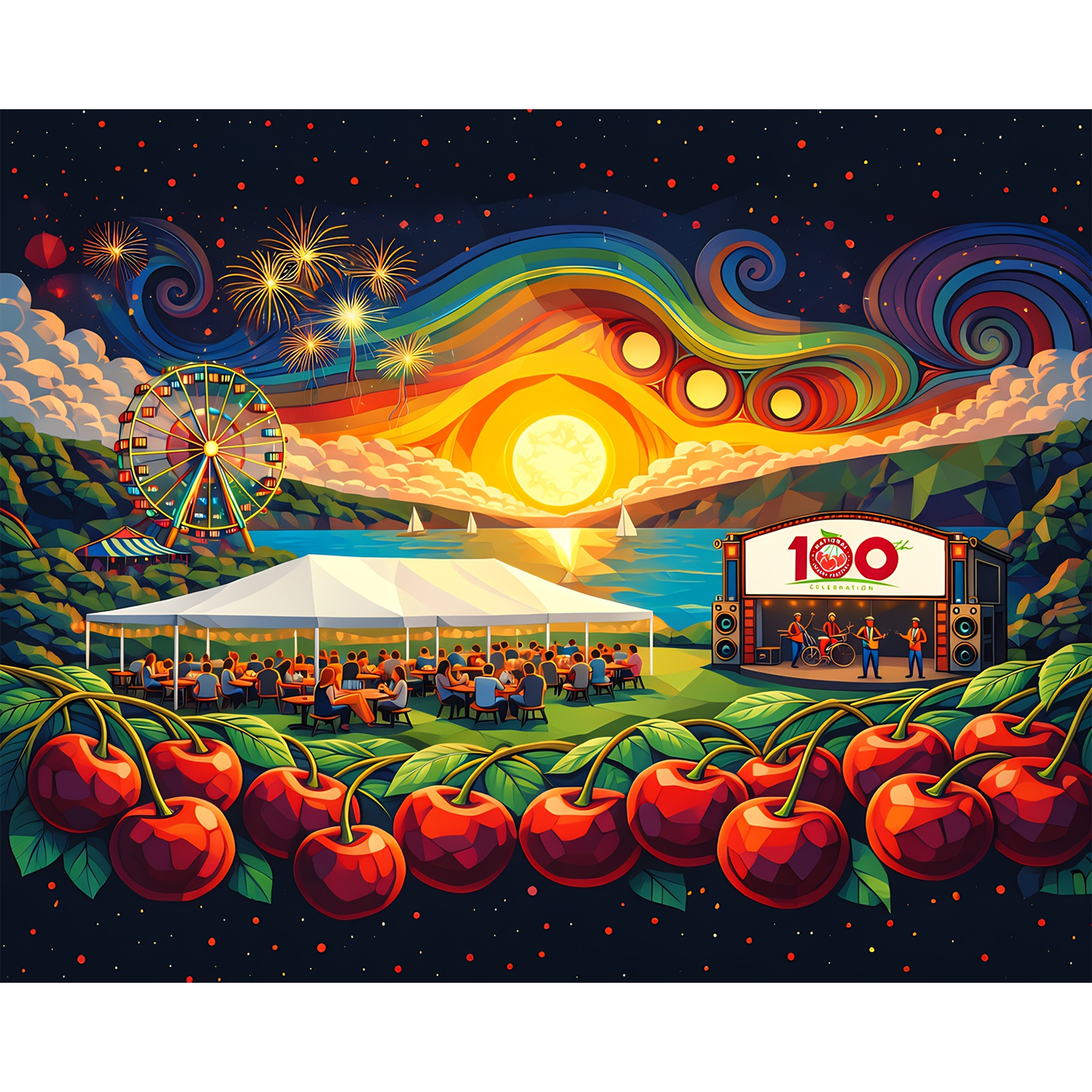 100th Anniversary Cherry Festival Paint-By-Number Kit