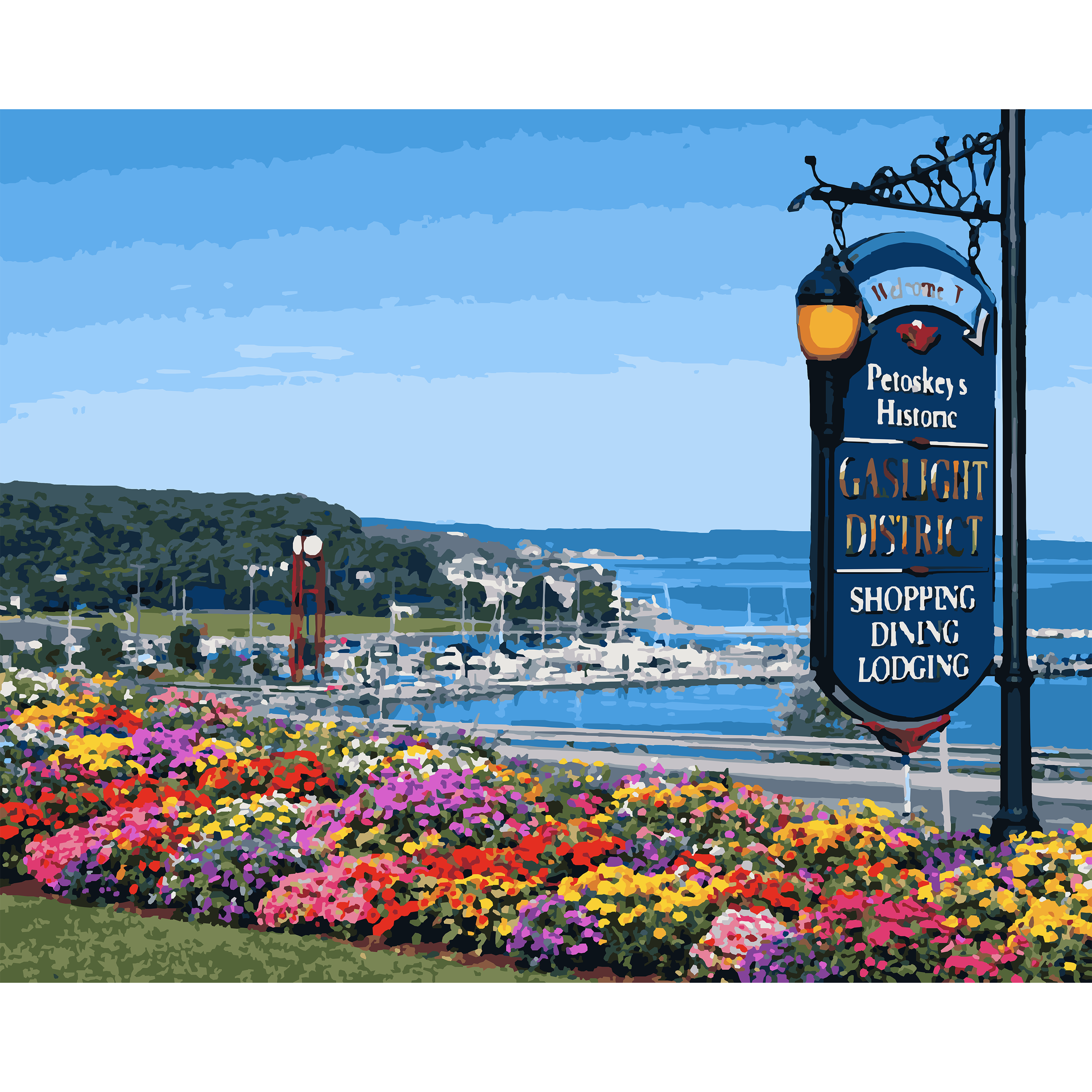 Petoskey Gaslight District Summer Blooms Paint-By-Number Kit