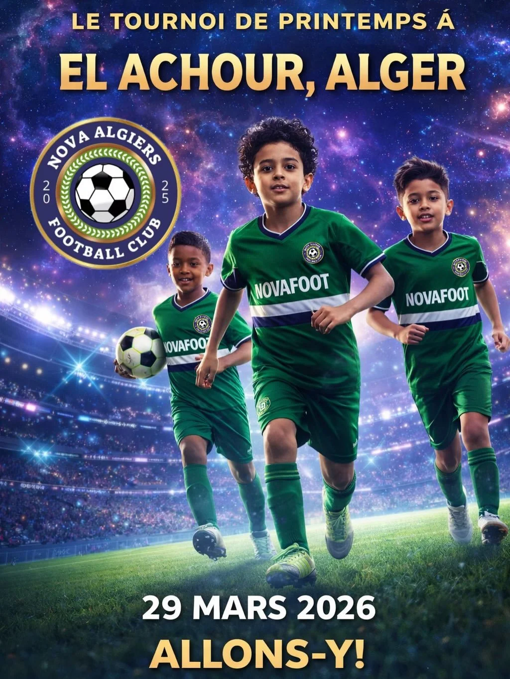 C&rsquo;est le grand jour ! 💫 
Le Tournoi de Printemps d&eacute;marre aujourd&rsquo;hui &agrave; El Achour ⚽️

(13 &amp; U11) Nos joueurs sont pr&ecirc;ts &agrave; tout donnerNos jeunes talents sont pr&ecirc;ts &agrave; briller ! Let&rsquo;s go #nov