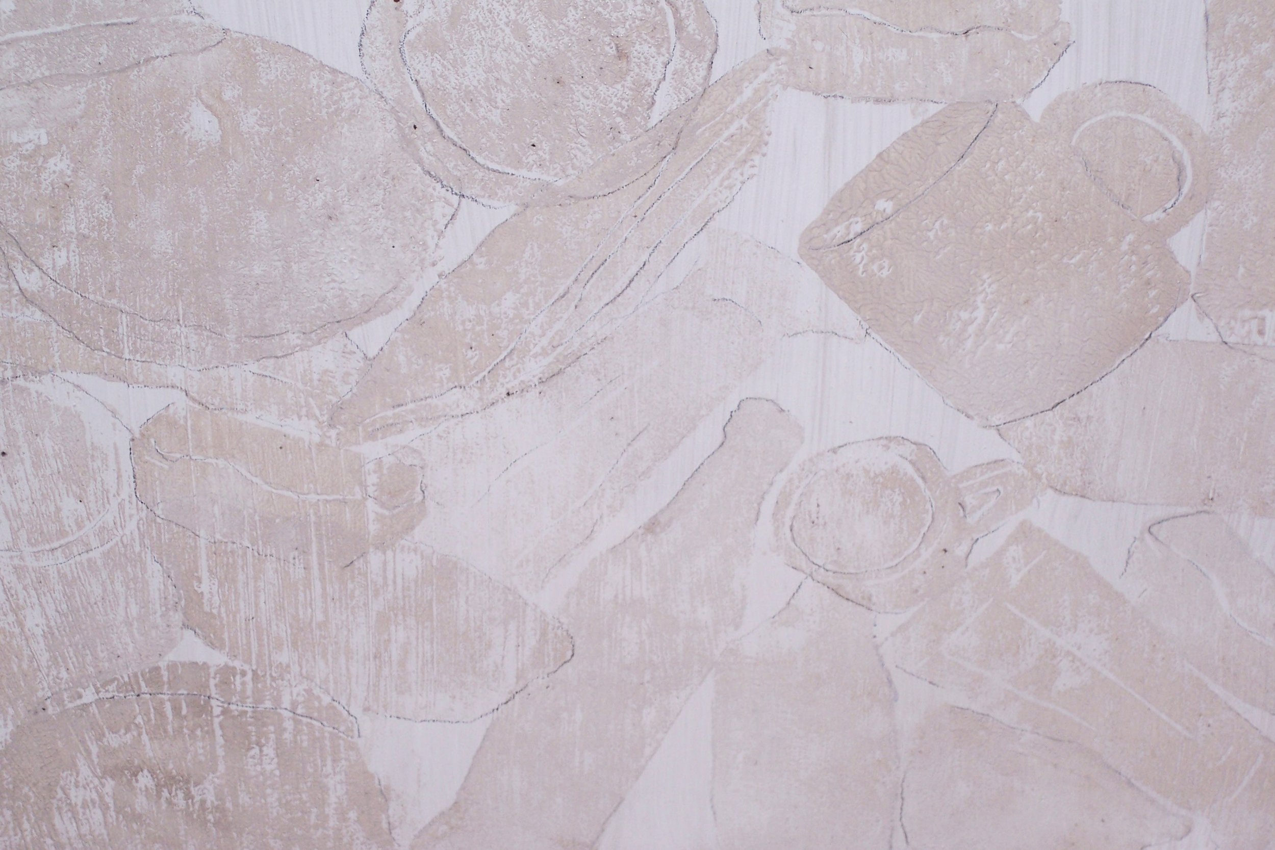 Yellow Room, detail, 8’ x 4’ x 4’, linoleum block print on wallpaper ,wood, drywall, 2007, MFA Thesis Exhibition