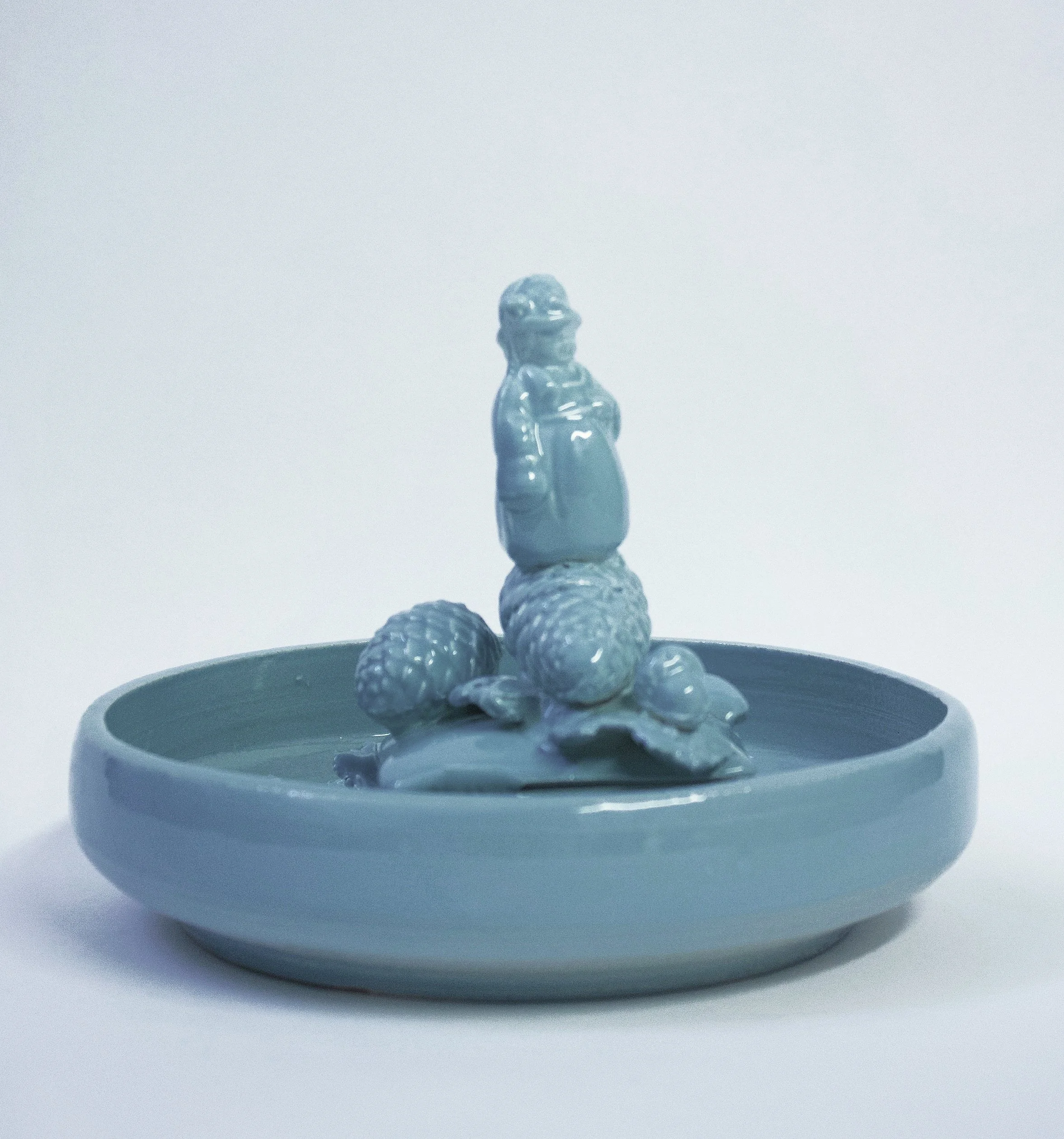  Sour Patch , Candy Dish Series, 5.5" x 7.5" x7.5" , White stoneware and slip cast porcelain, 2019																		