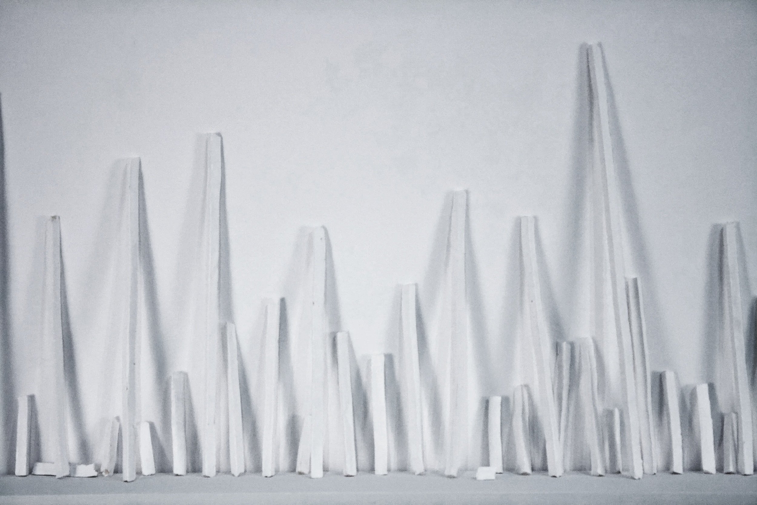  Corner Pieces ,  detail, 24 x 72 x 4 inches, 2025, low-fire paper clay