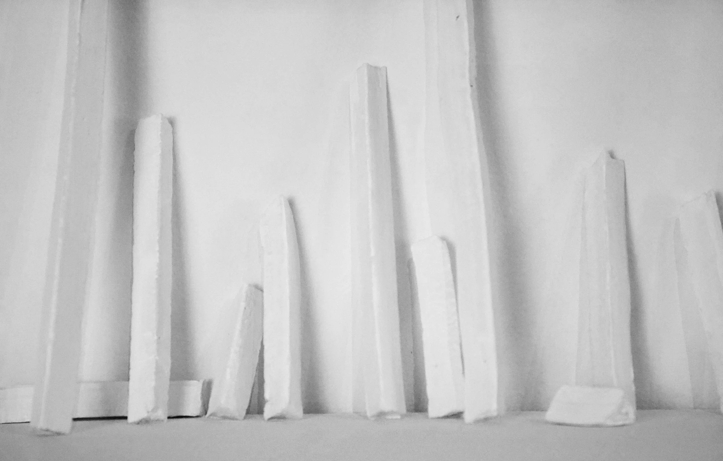  Corner Pieces ,  detail, 24 x 72 x 4 inches, 2025, low-fire paper clay