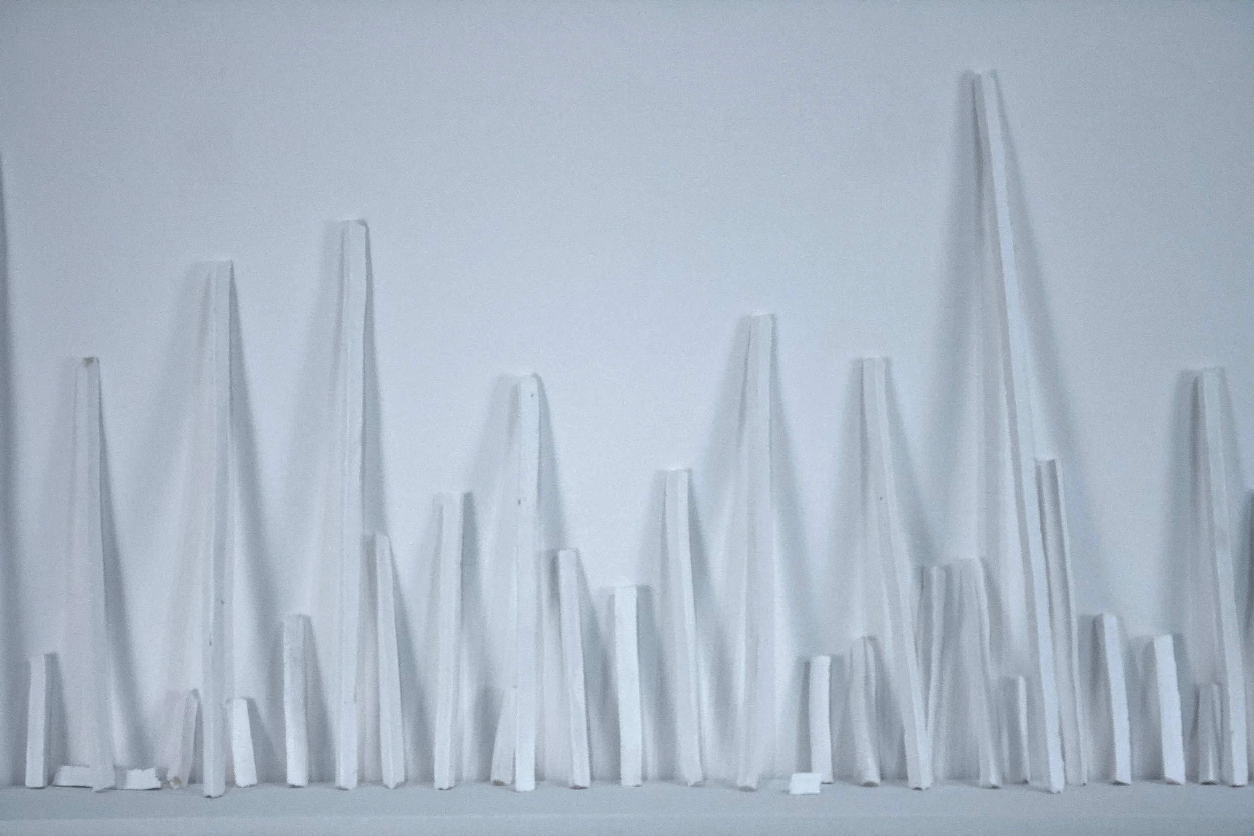  Corner Pieces , detail, 24" x 72" x 4", Low-fire Paper Clay, 2025	